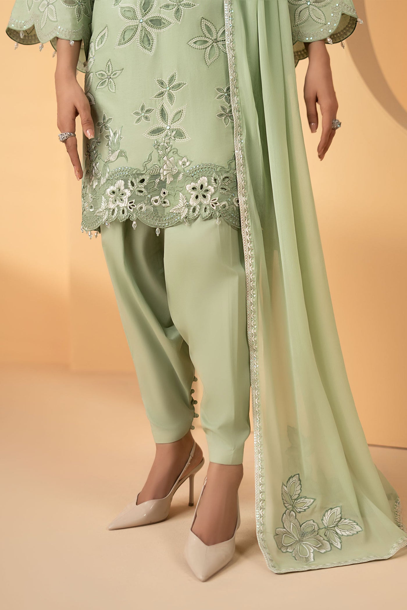 3 Piece Embroidered Dobby Lawn Suit