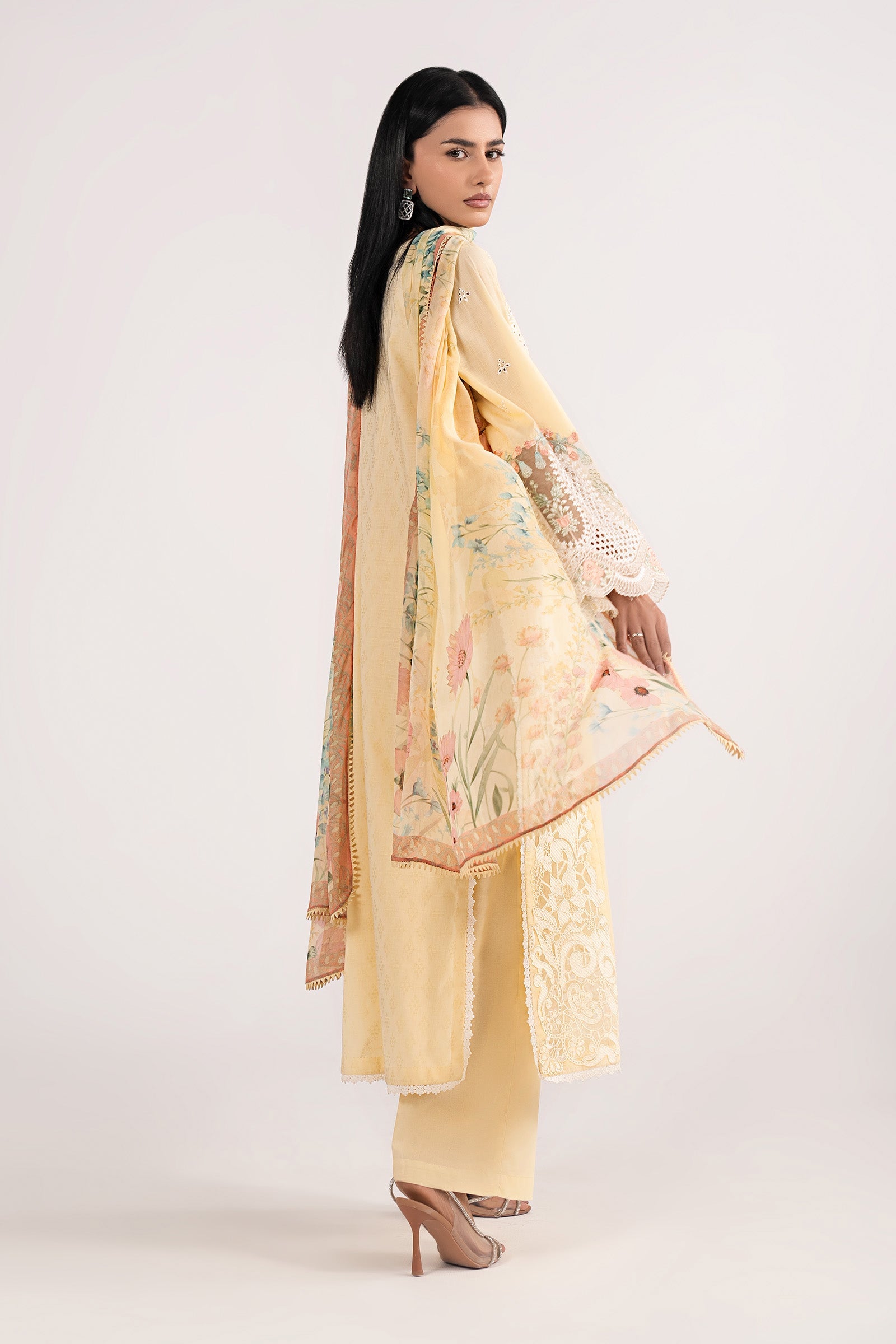 3 Piece Embroidered Dobby Lawn Suit