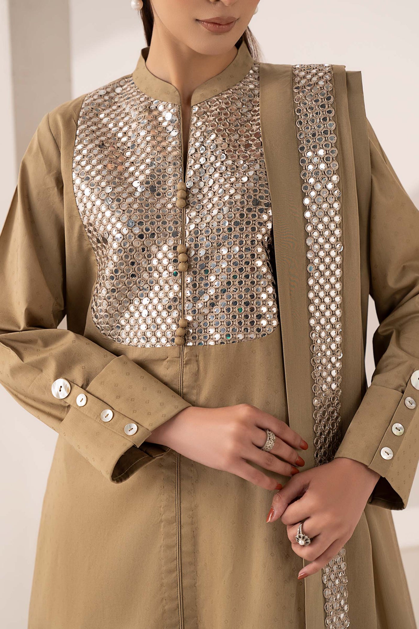 3 Piece Embroidered Dobby Lawn Suit