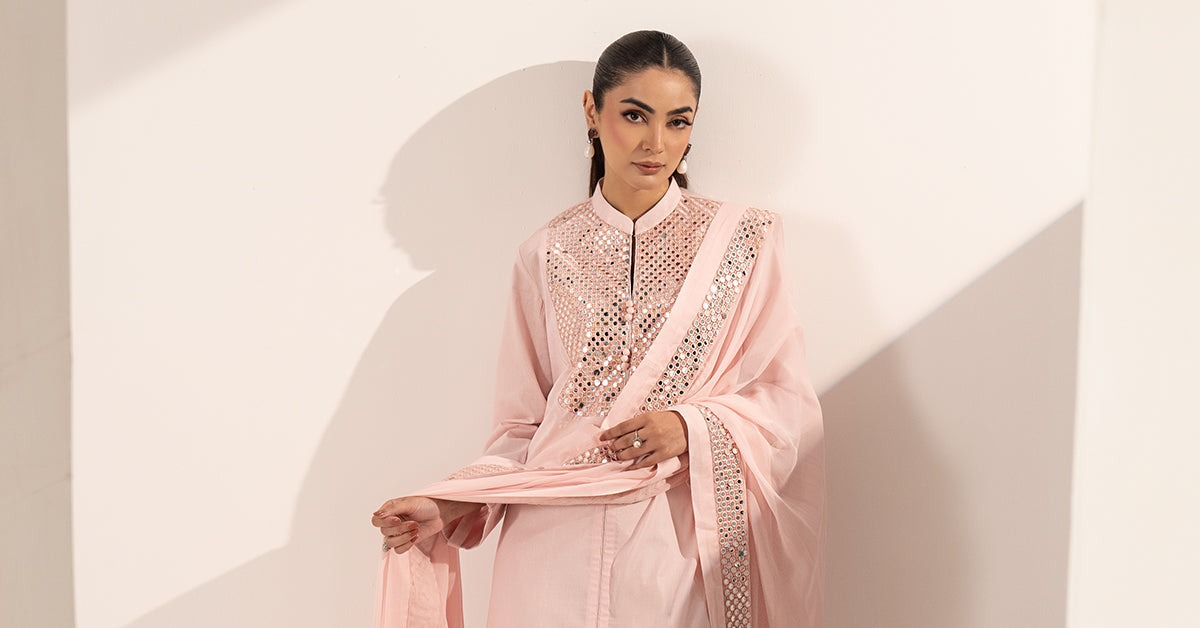 3 Piece Embroidered Dobby Lawn Suit