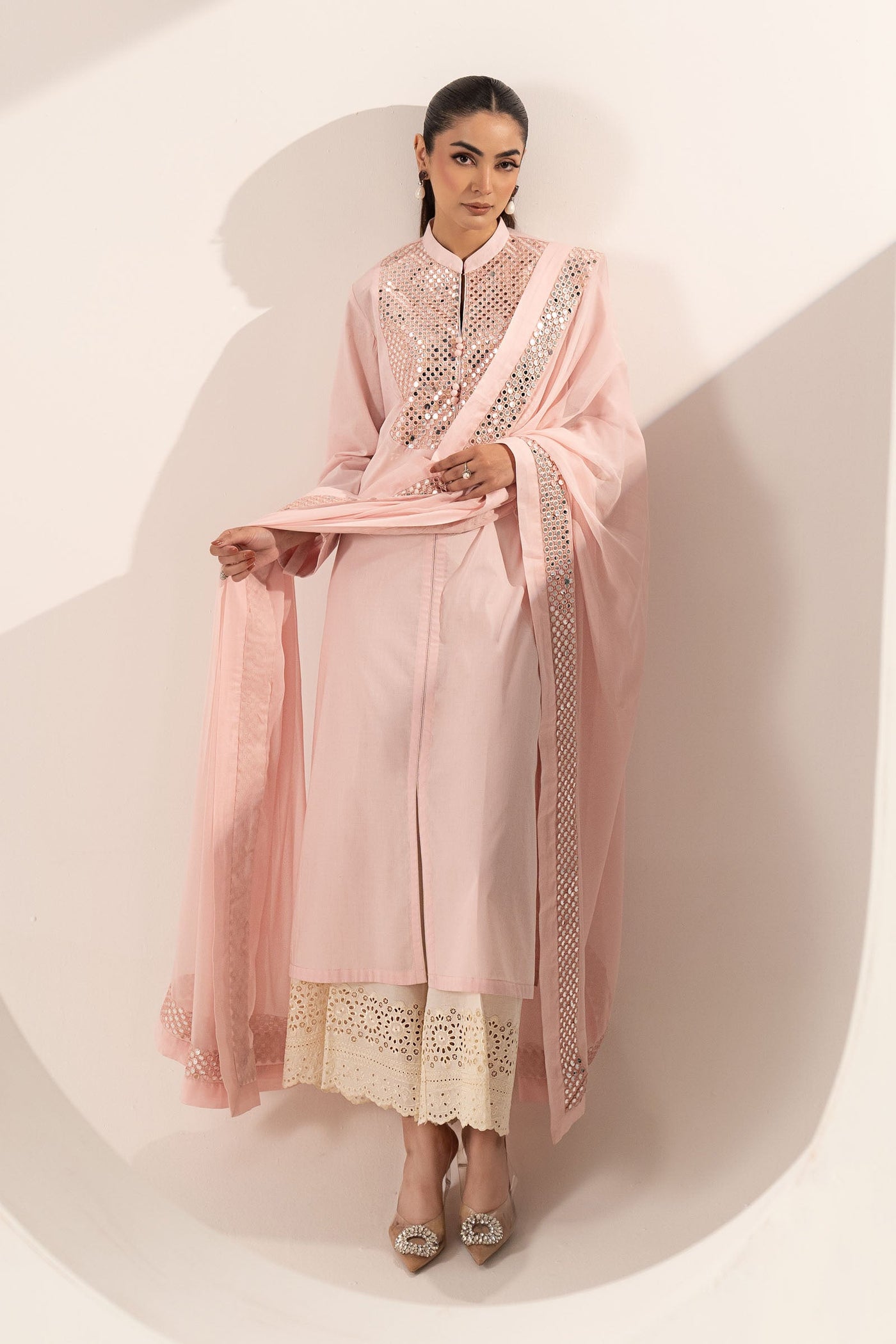 3 Piece Embroidered Dobby Lawn Suit