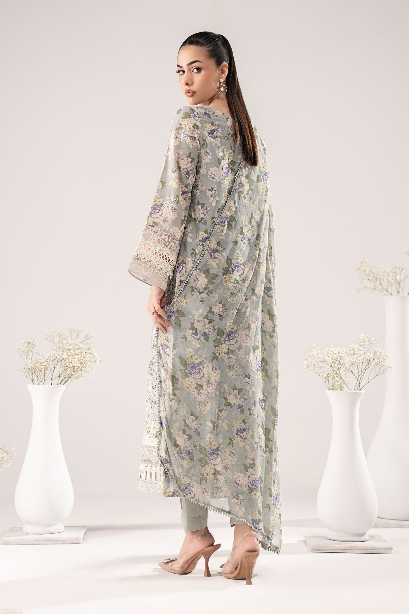 3 Piece Embroidered Dobby Lawn Suit