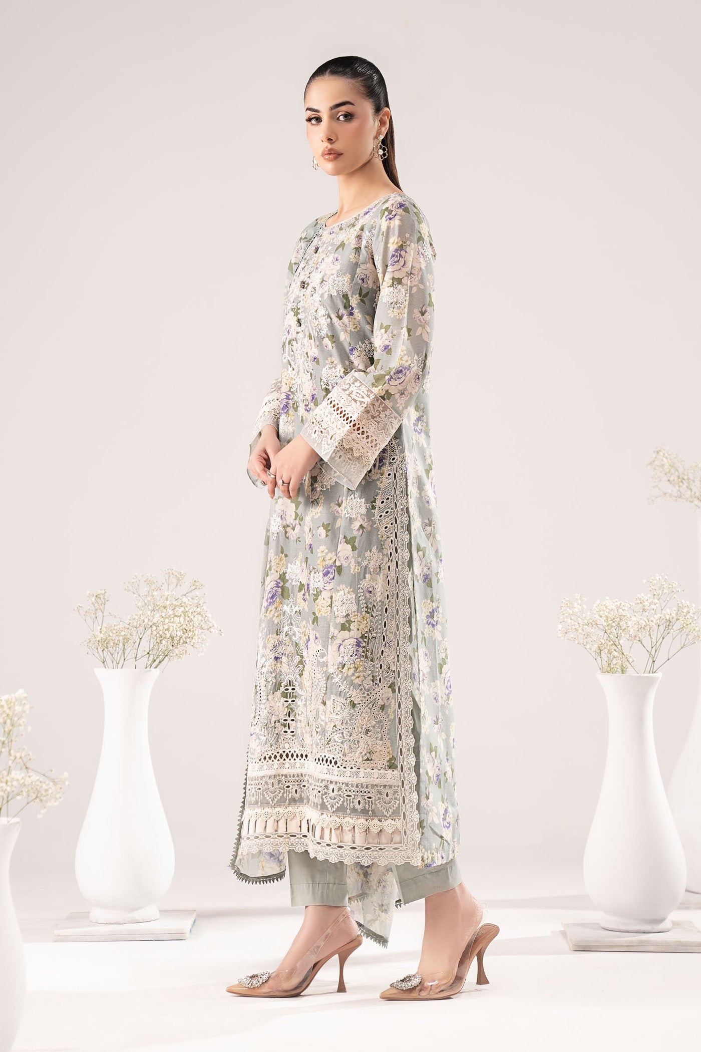 3 Piece Embroidered Dobby Lawn Suit