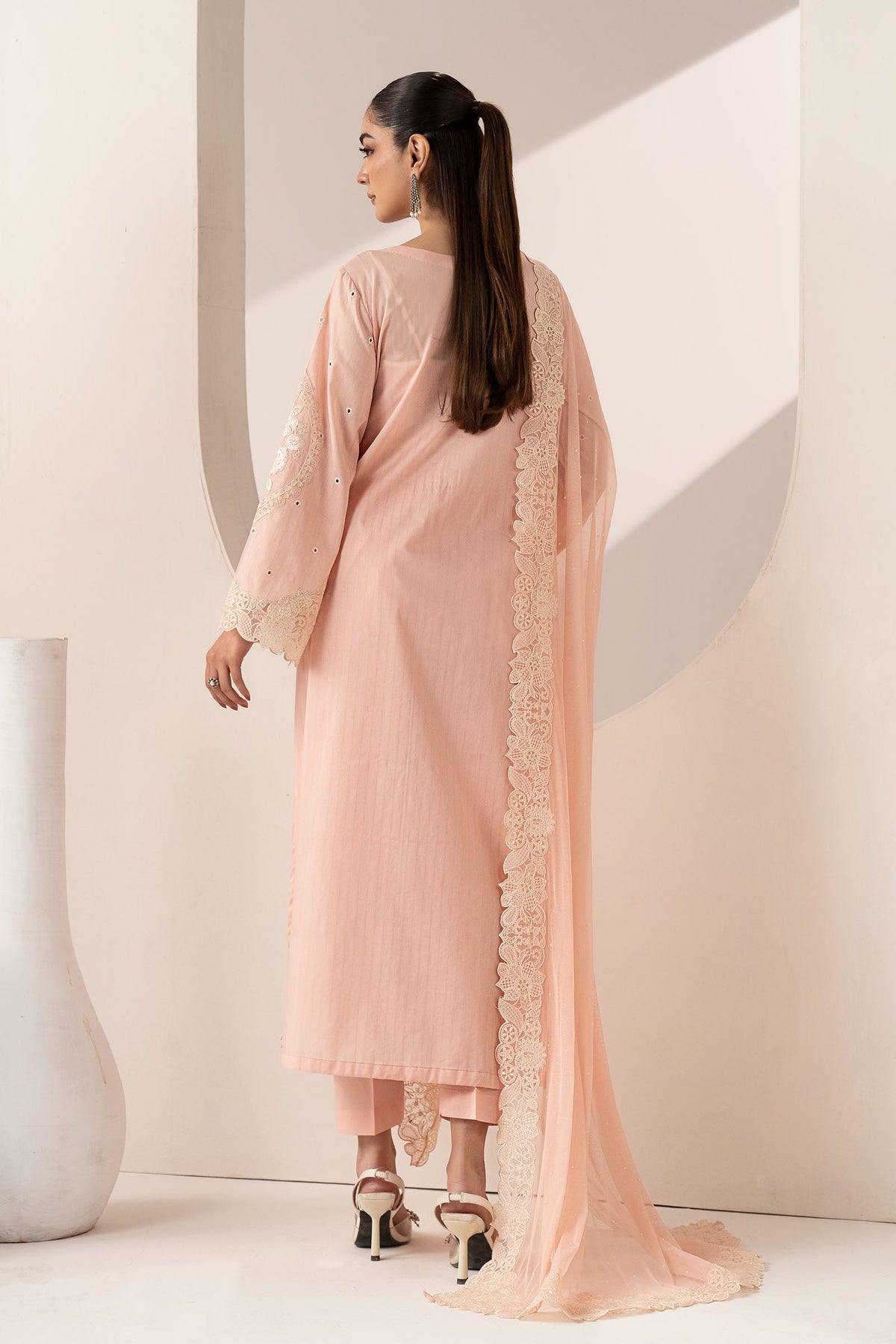 3 Piece Embroidered Dobby Lawn Suit