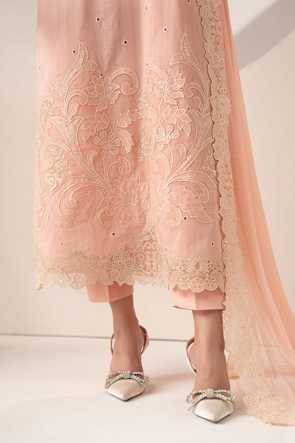 3 Piece Embroidered Dobby Lawn Suit