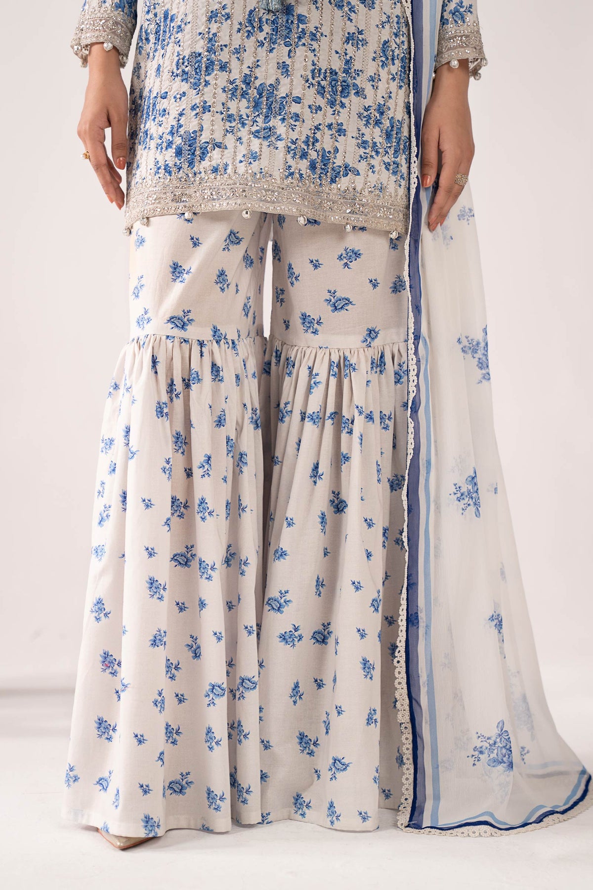 3 Piece Embroidered Lawn Suit - DW26200-ESM-BLU