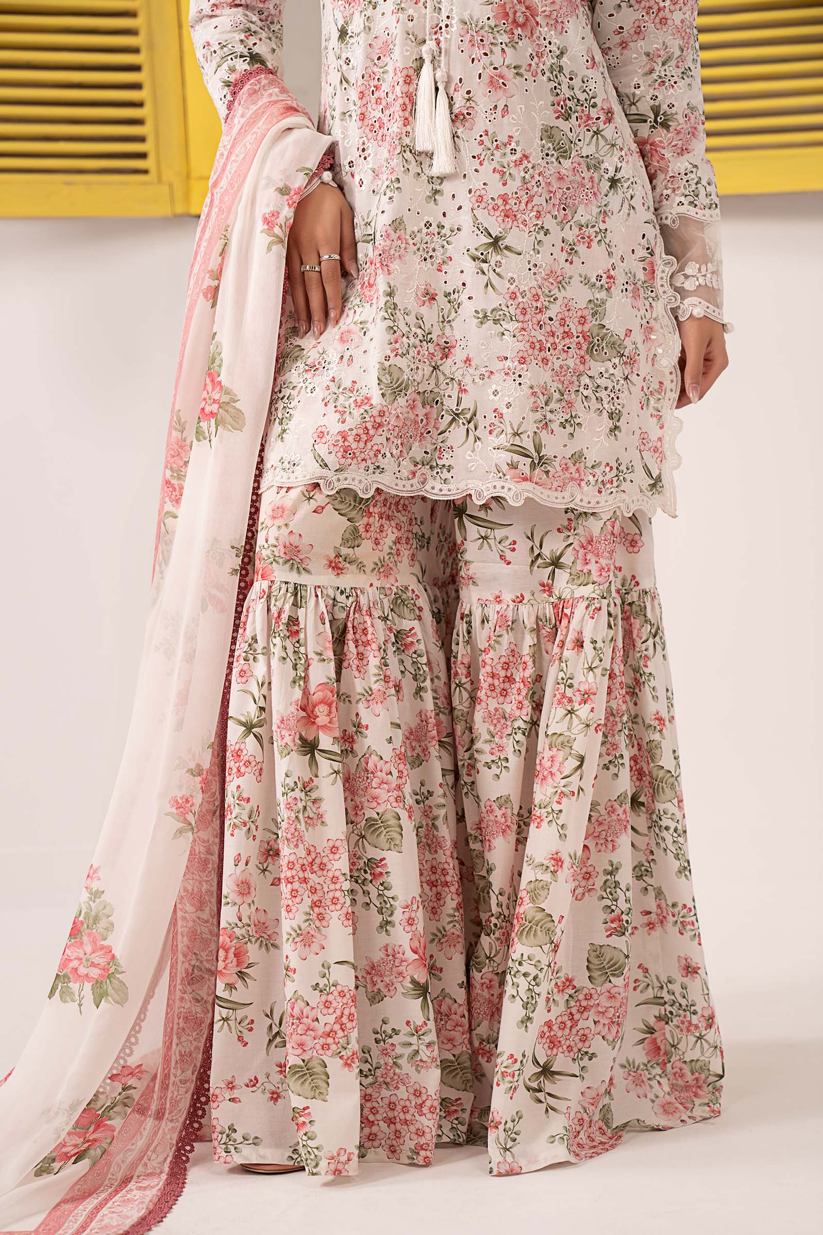 Shoot Stitched Luxe Eid Schiffli Laserkari '26 - D1-A - Style B