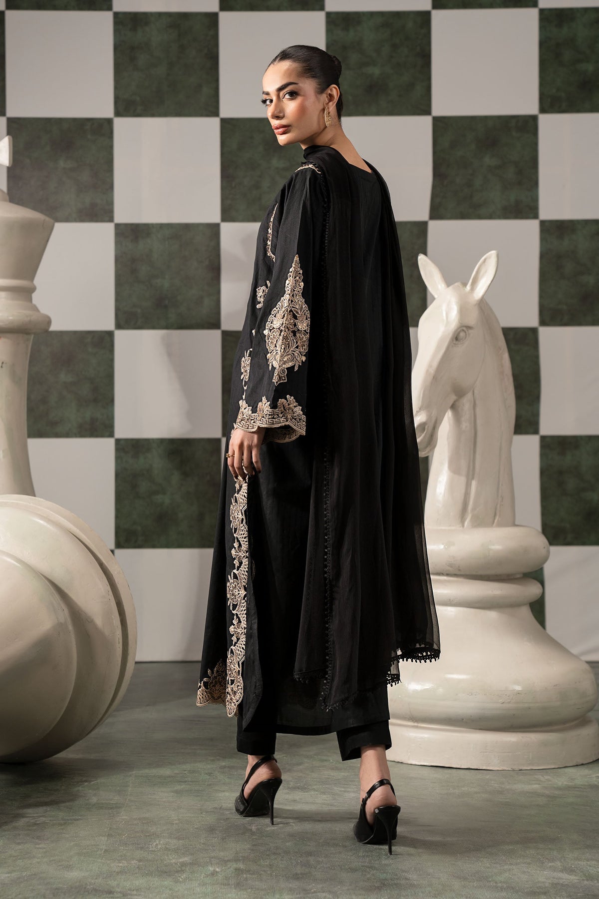 3 Piece Embroidered Dobby Lawn Suit