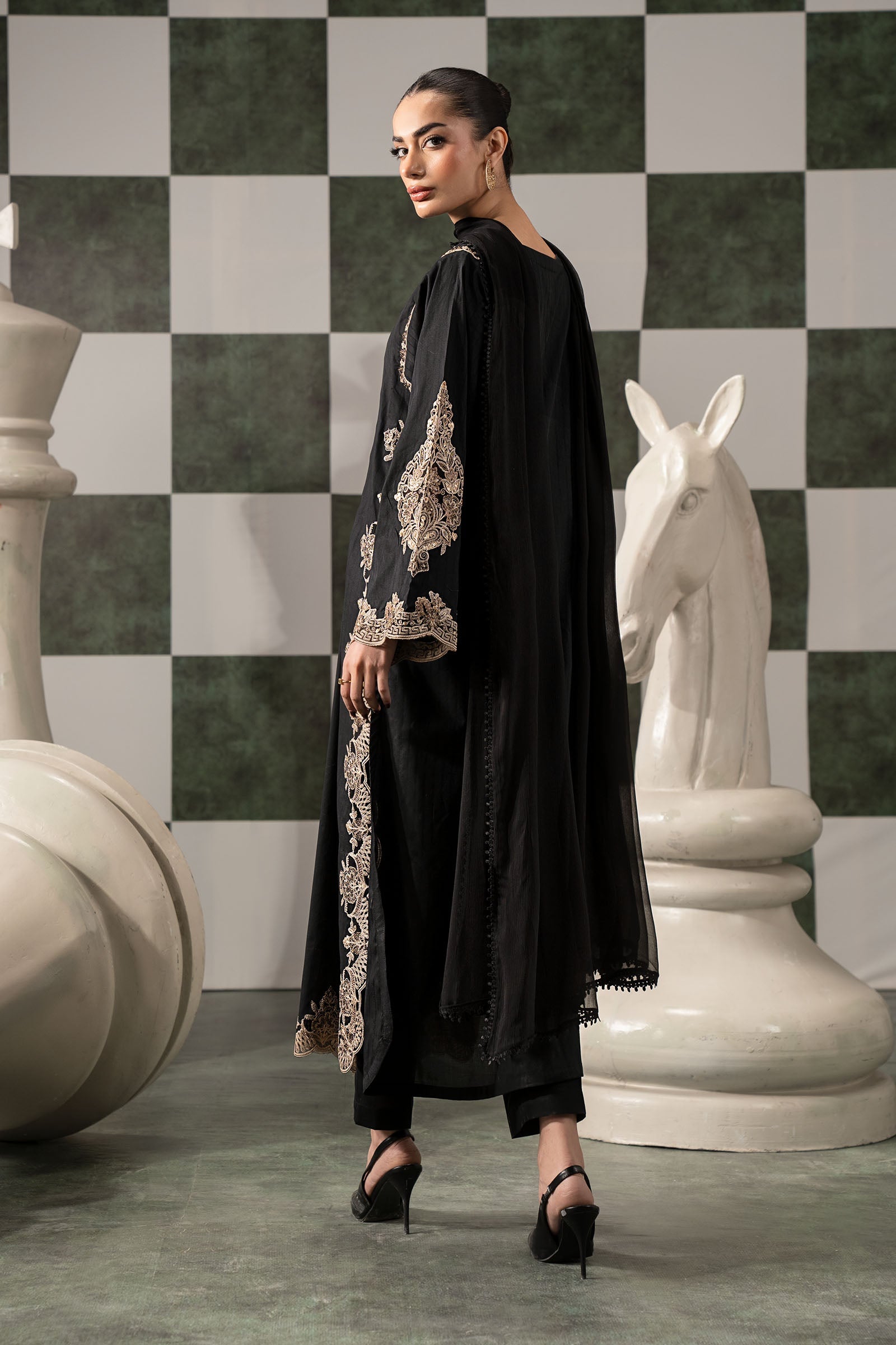 3 Piece Embroidered Dobby Lawn Suit