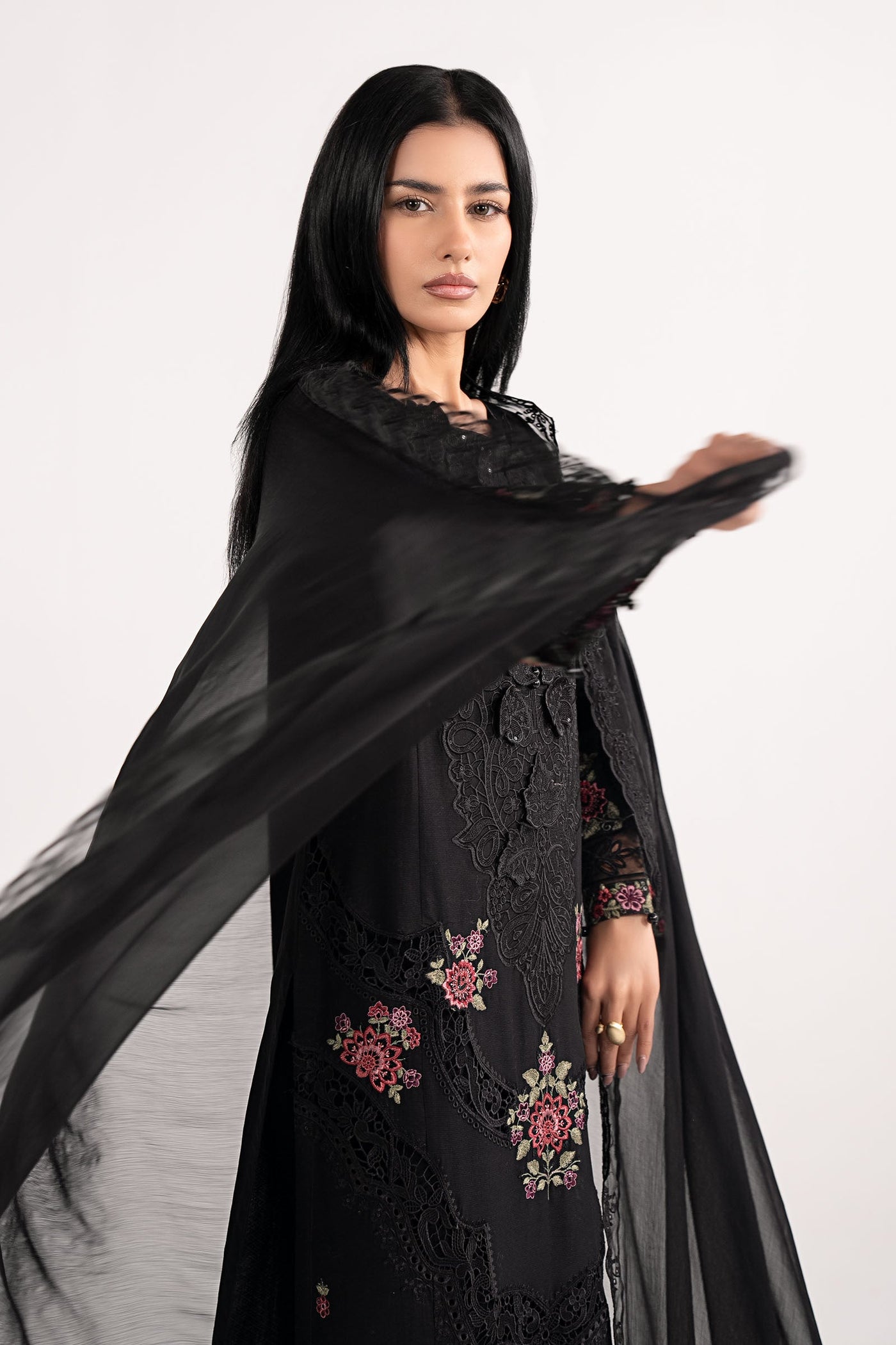 3 Piece Embroidered Dobby Lawn Suit