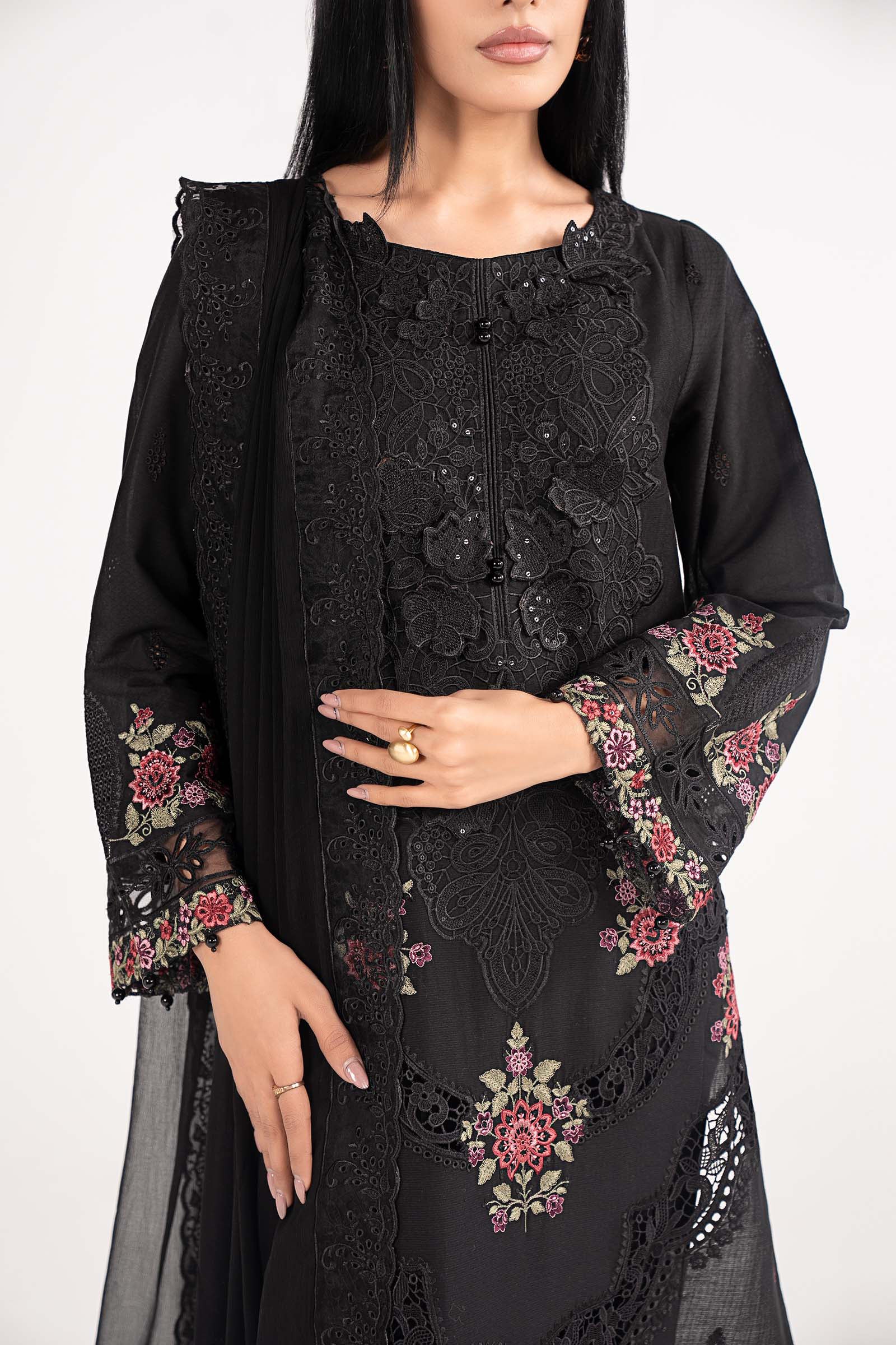 3 Piece Embroidered Dobby Lawn Suit