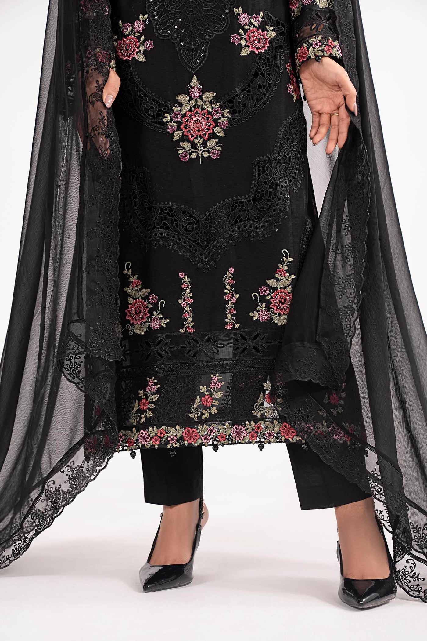 3 Piece Embroidered Dobby Lawn Suit