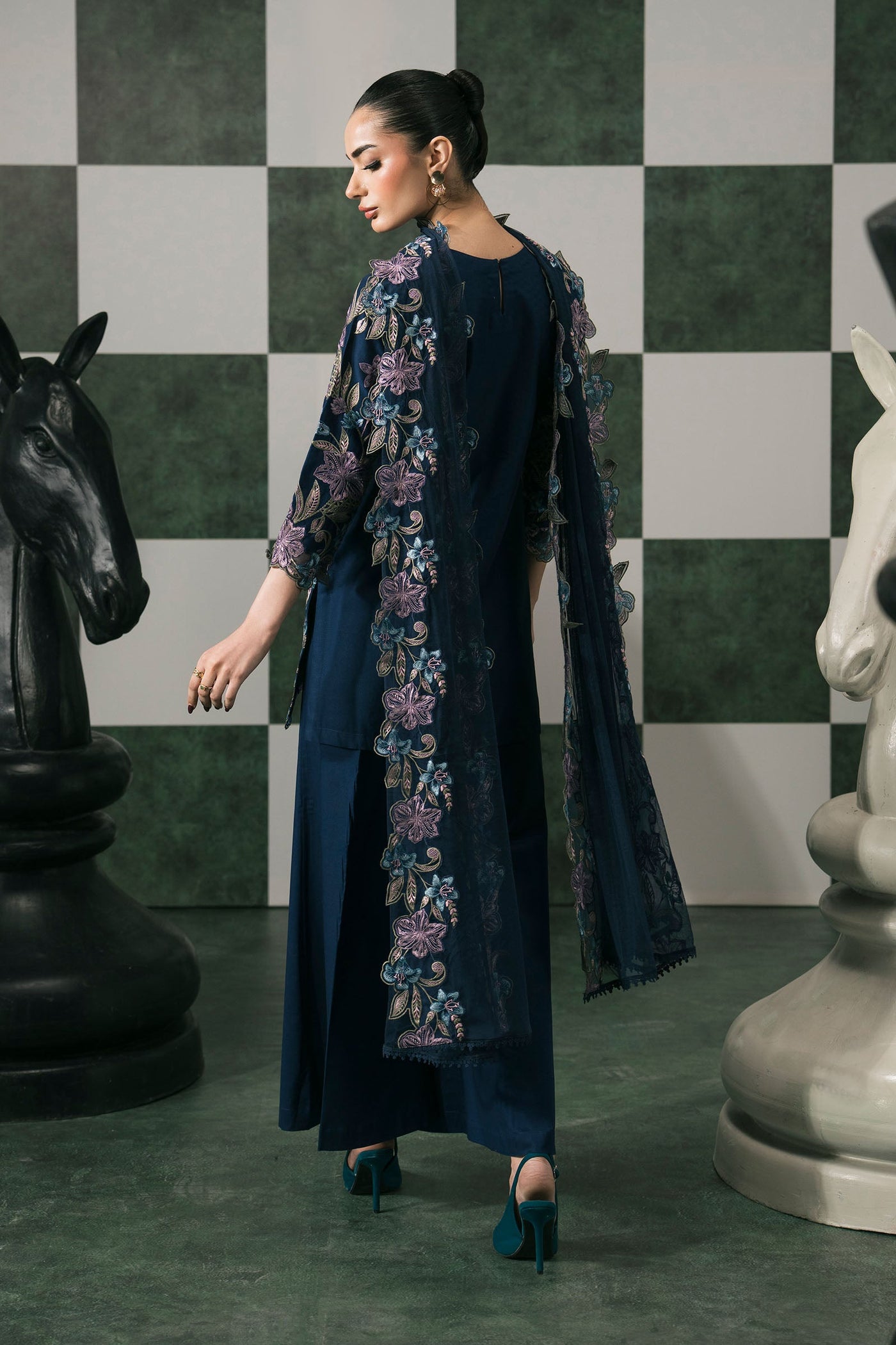 3 Piece Embroidered Dobby Lawn Suit