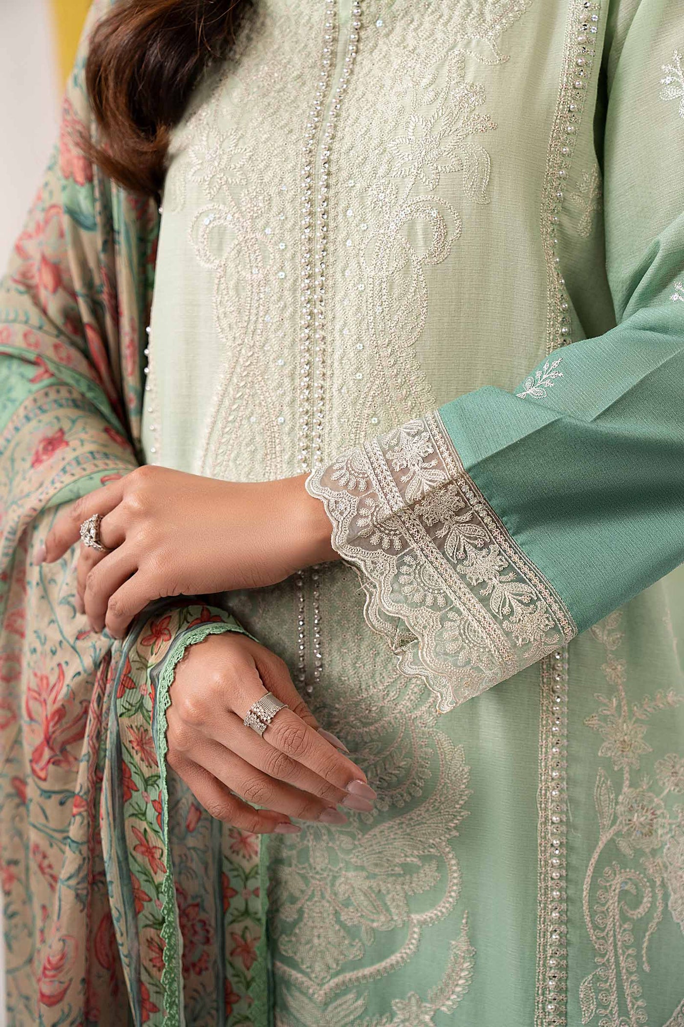 3 Piece Embroidered Dobby Lawn Suit