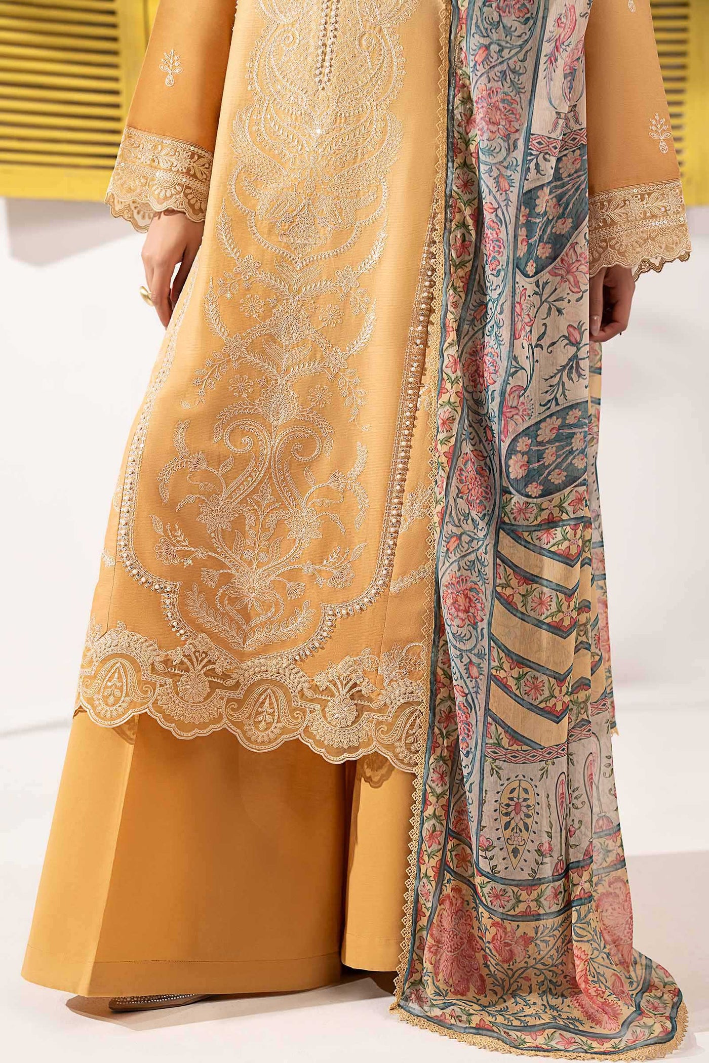 3 Piece Embroidered Dobby Lawn Suit