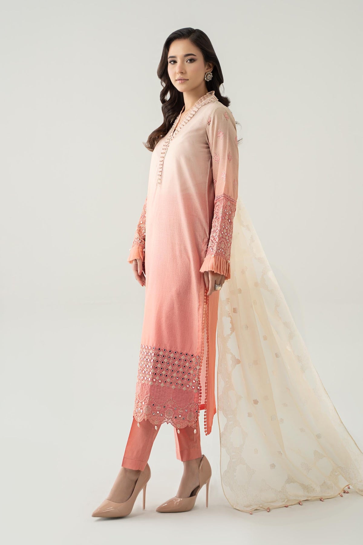 3 Piece Dyed Lawn Suit