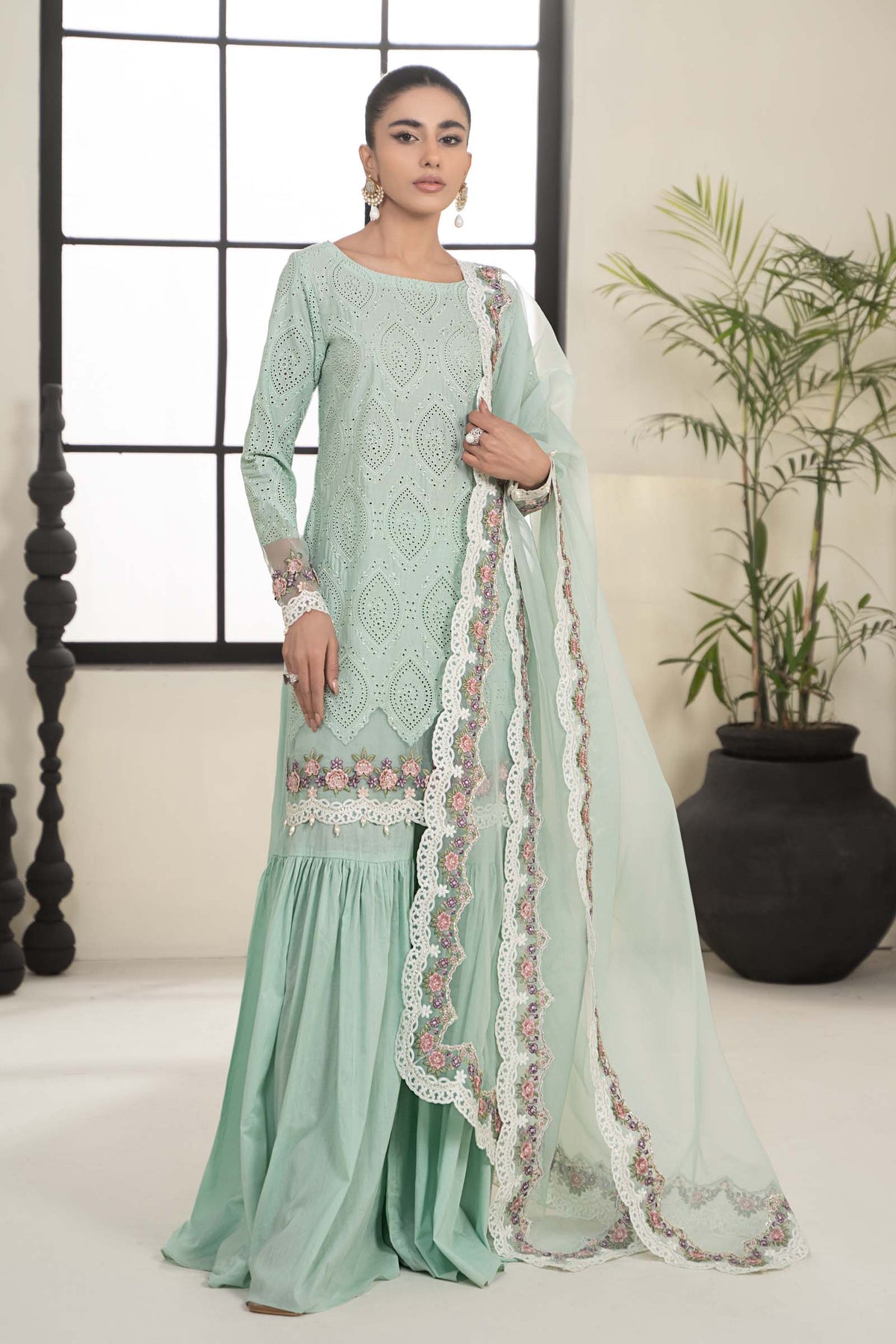 3 Piece Dyed Lawn Suit