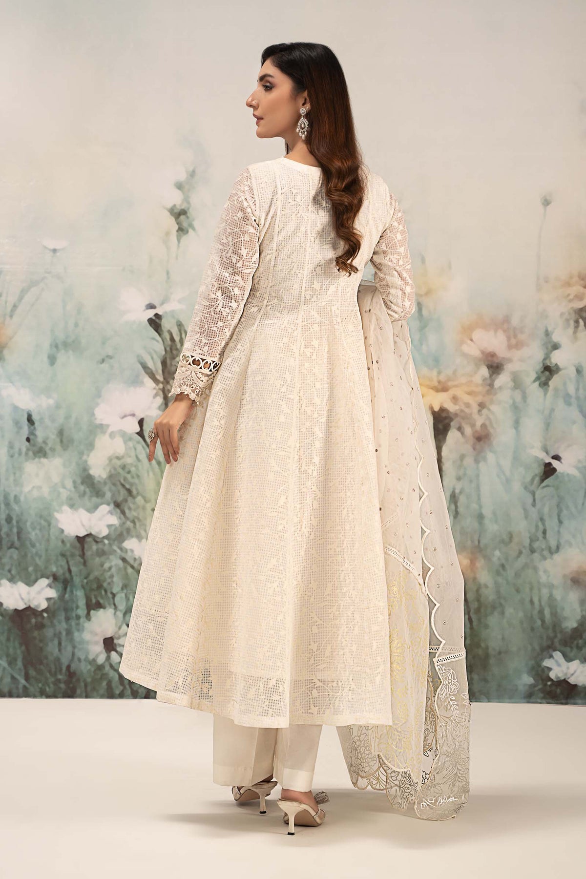 3 Piece Embroidered Organza Suit