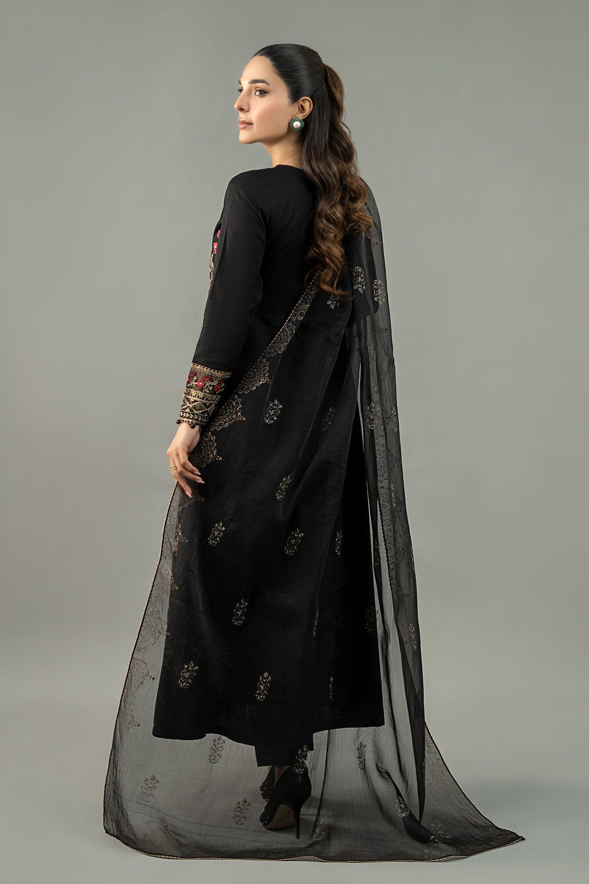 3 Piece Embroidered Dobby Lawn Suit