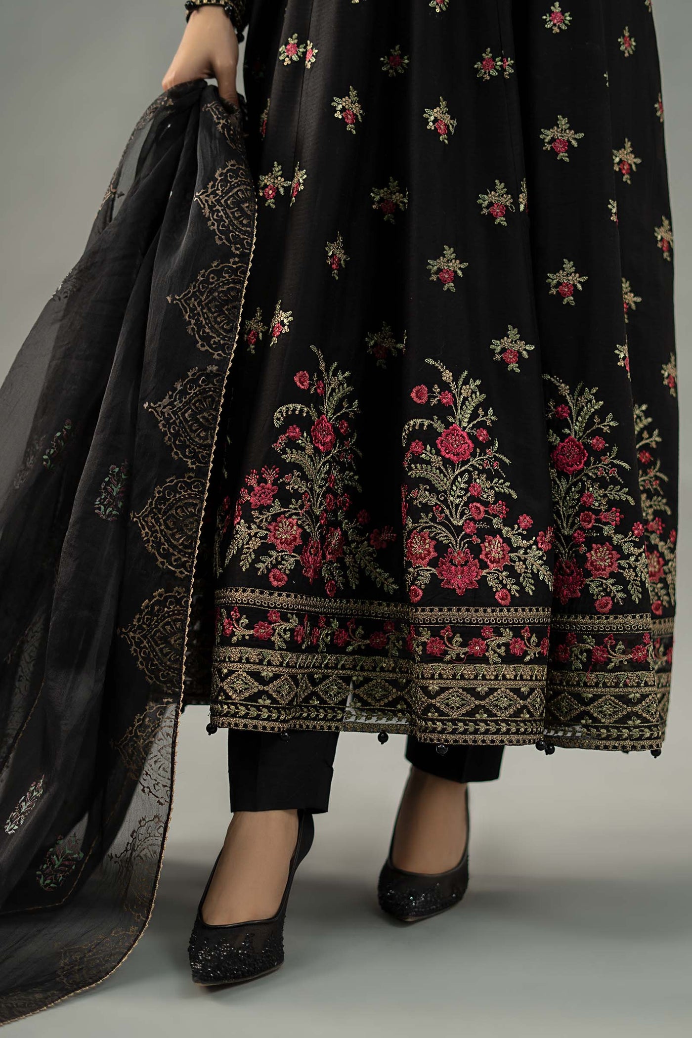 3 Piece Embroidered Dobby Lawn Suit