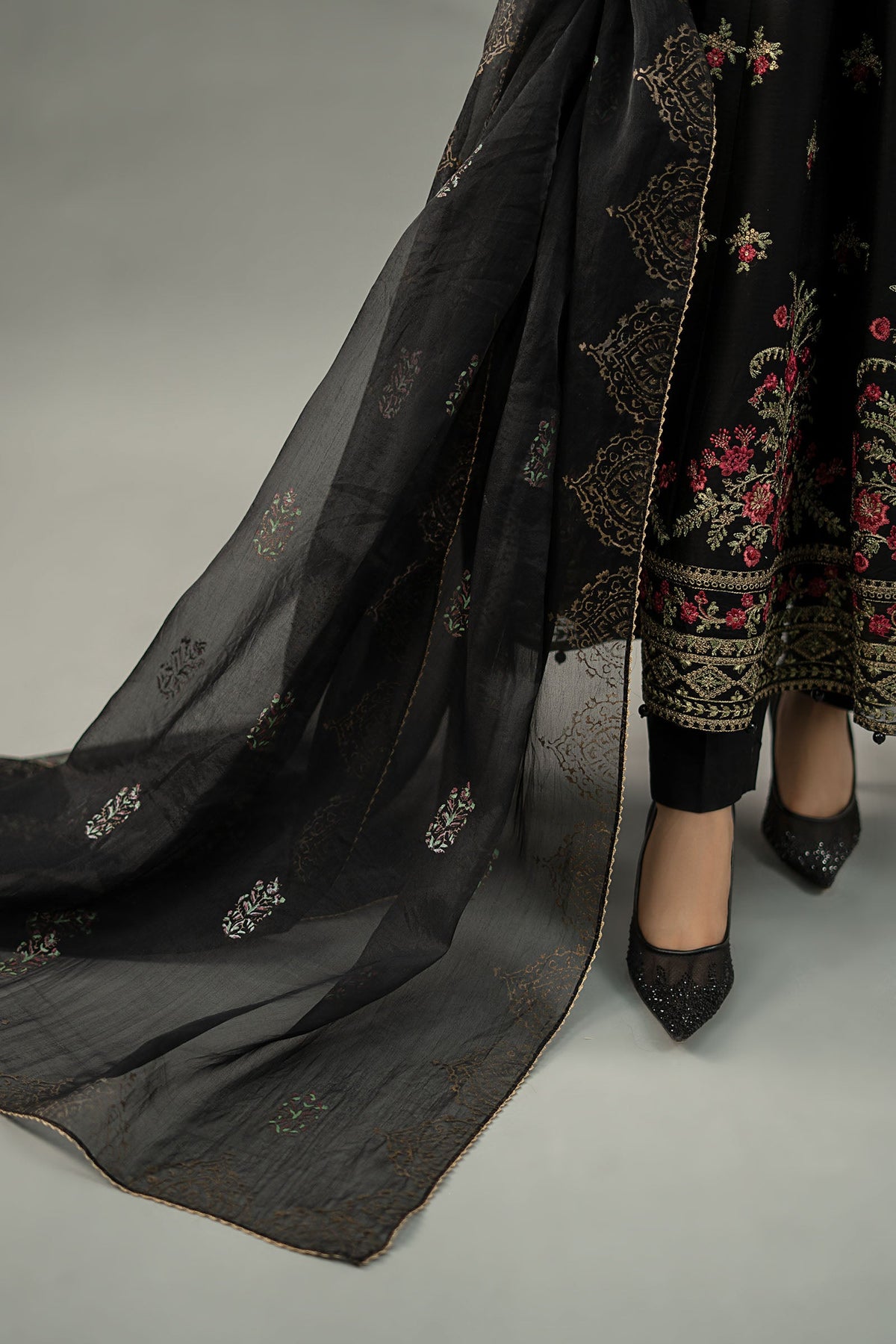 3 Piece Embroidered Dobby Lawn Suit
