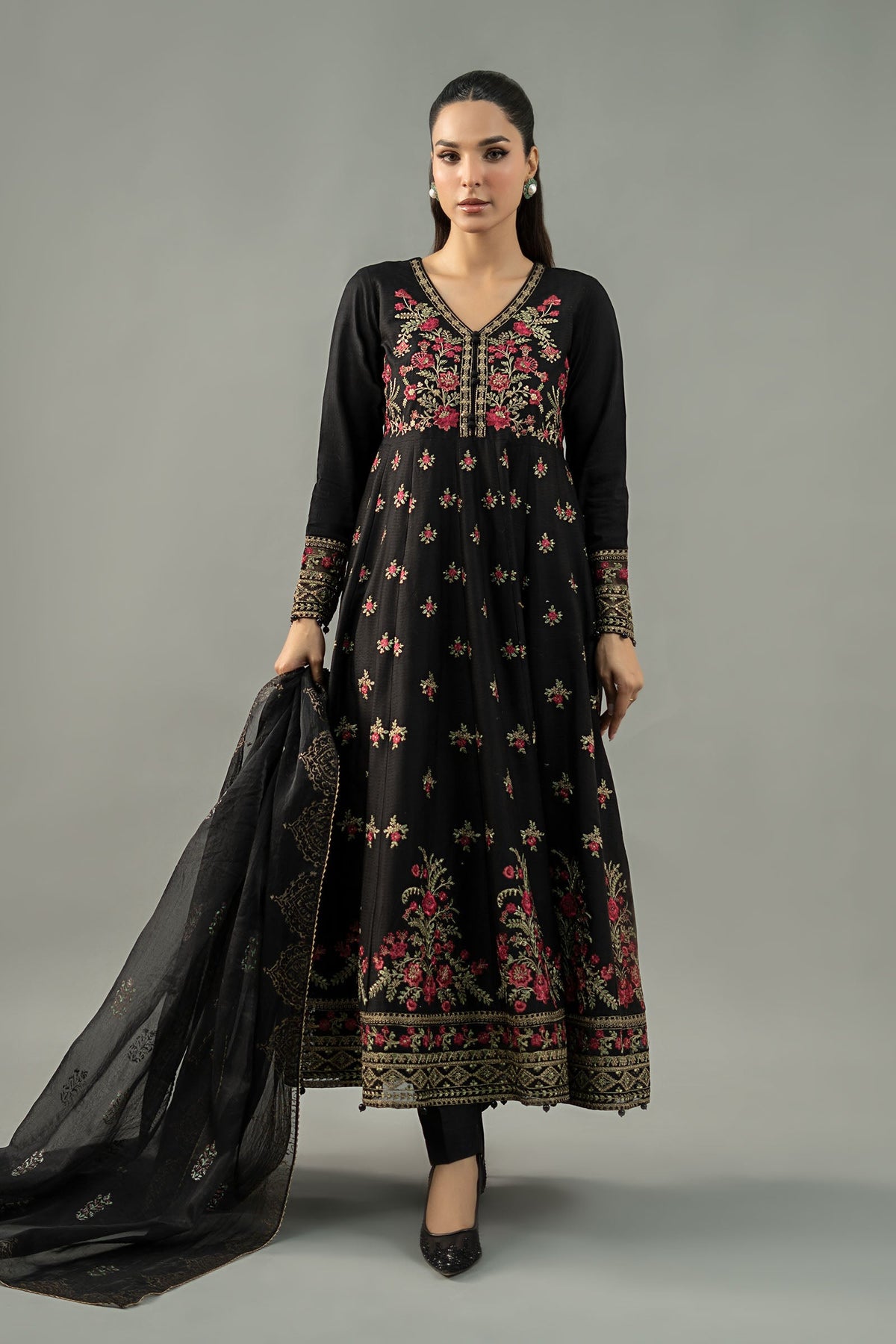 3 Piece Embroidered Dobby Lawn Suit