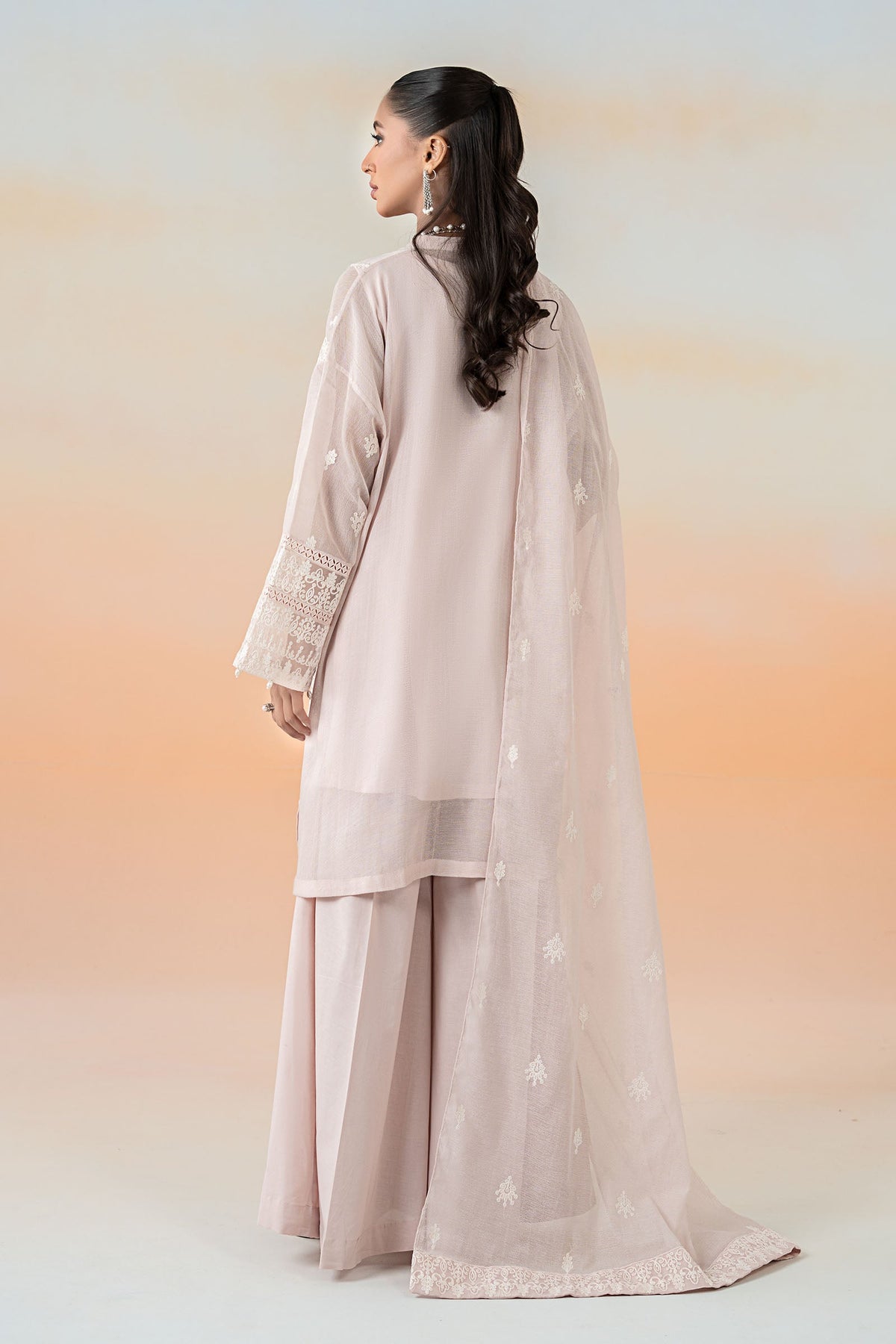 3 Piece Embroidered Cotton Net Suit