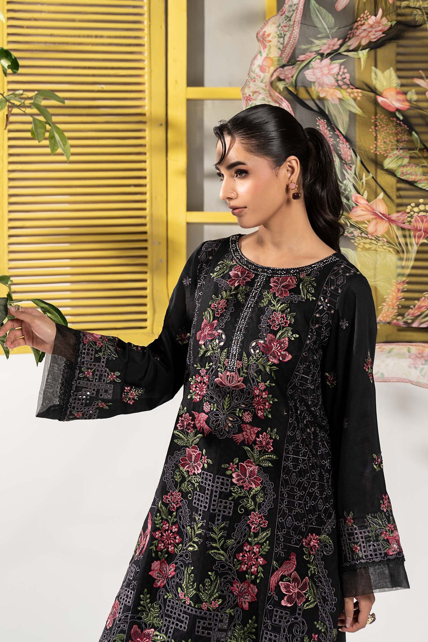 3 Piece Embroidered Dobby Lawn Suit