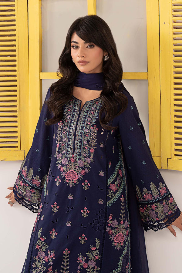 3 Piece Embroidered Dobby Lawn Suit