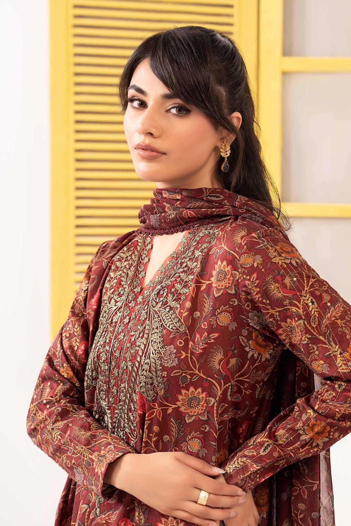 3 Piece Embroidered Dobby Lawn Suit