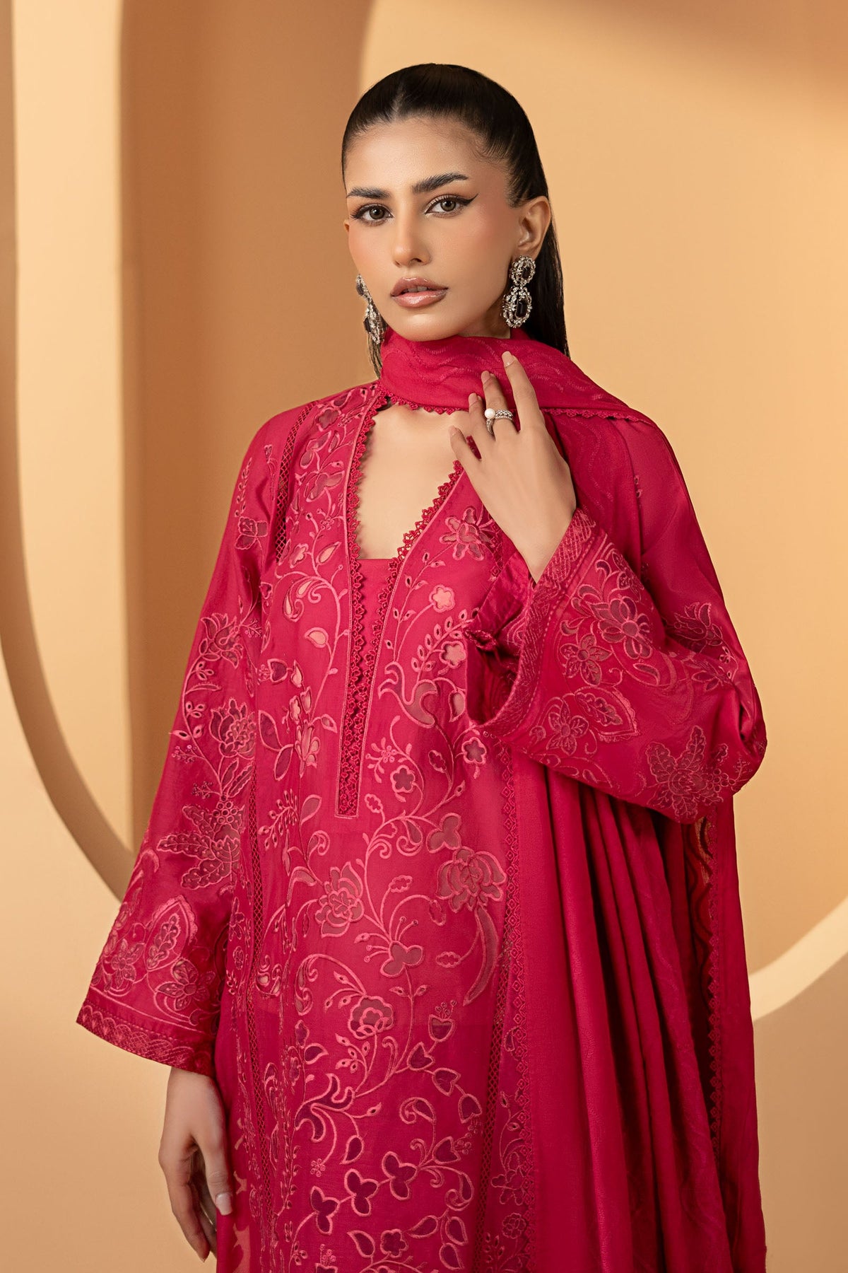 3 Piece Embroidered Lawn Suit - DWE2630-ESM-MGT