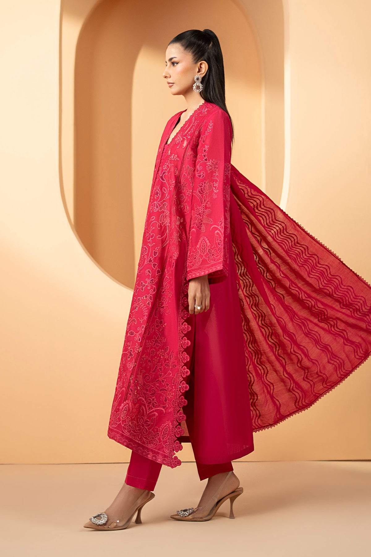3 Piece Embroidered Lawn Suit - DWE2630-ESM-MGT