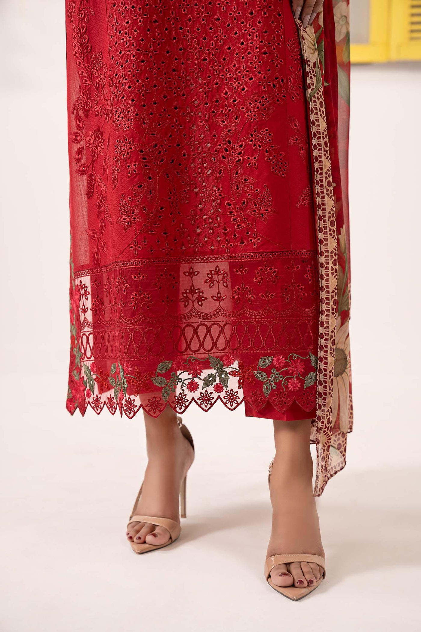3 Piece Embroidered Dobby Lawn Suit