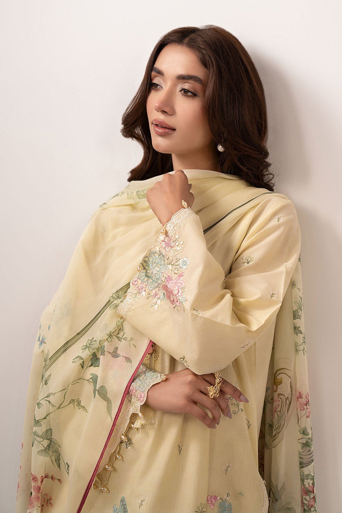 3 Piece Embroidered Dobby Lawn Suit