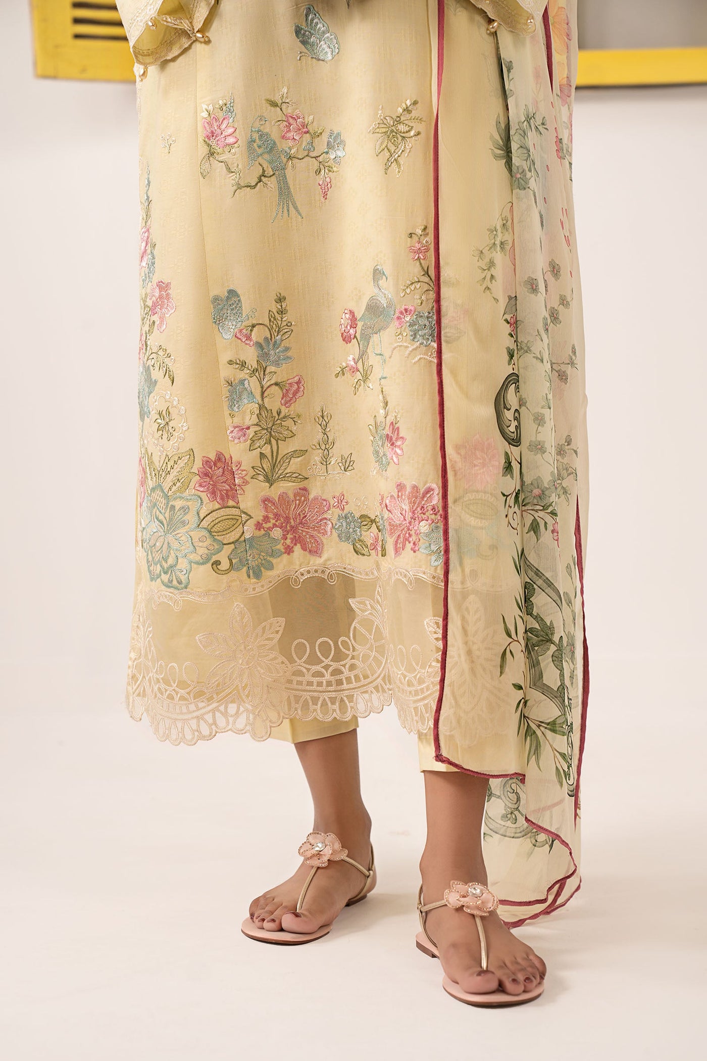 3 Piece Embroidered Dobby Lawn Suit