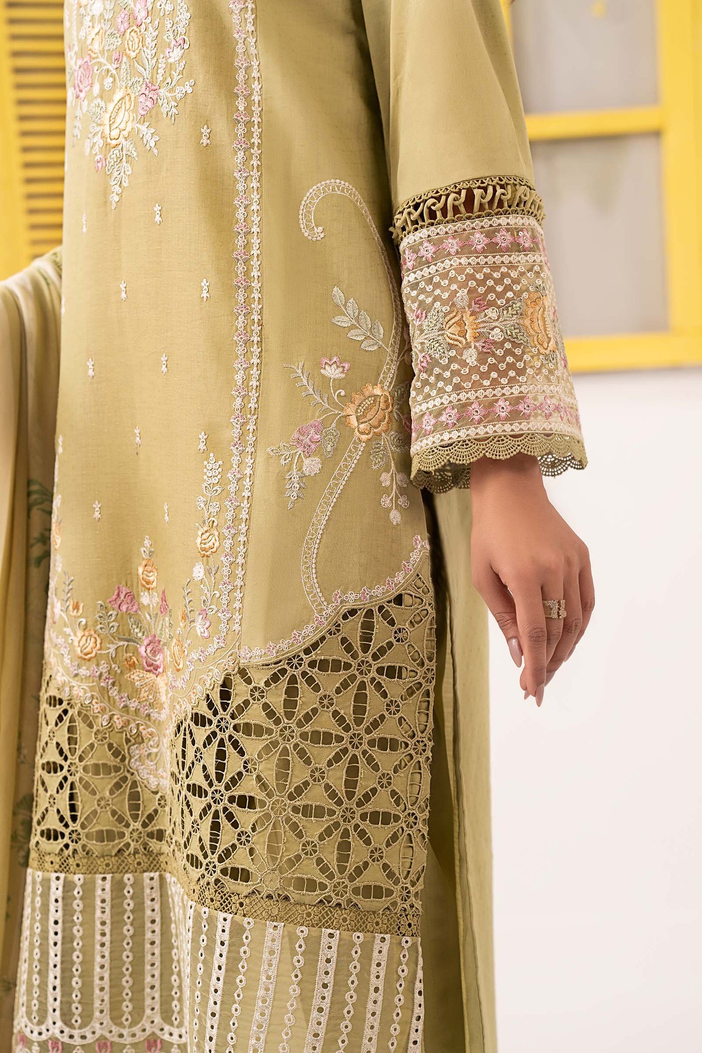 3 Piece Embroidered Dobby Lawn Suit