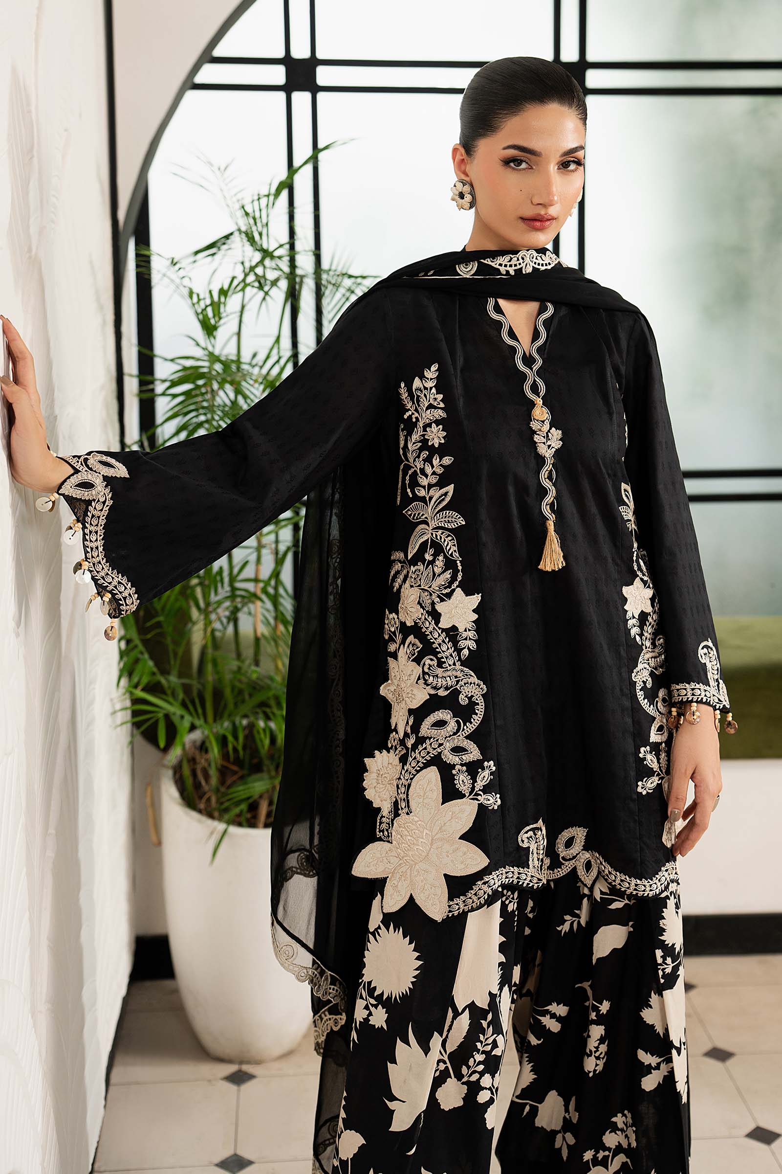 3 Piece Embroidered Dobby Lawn Suit