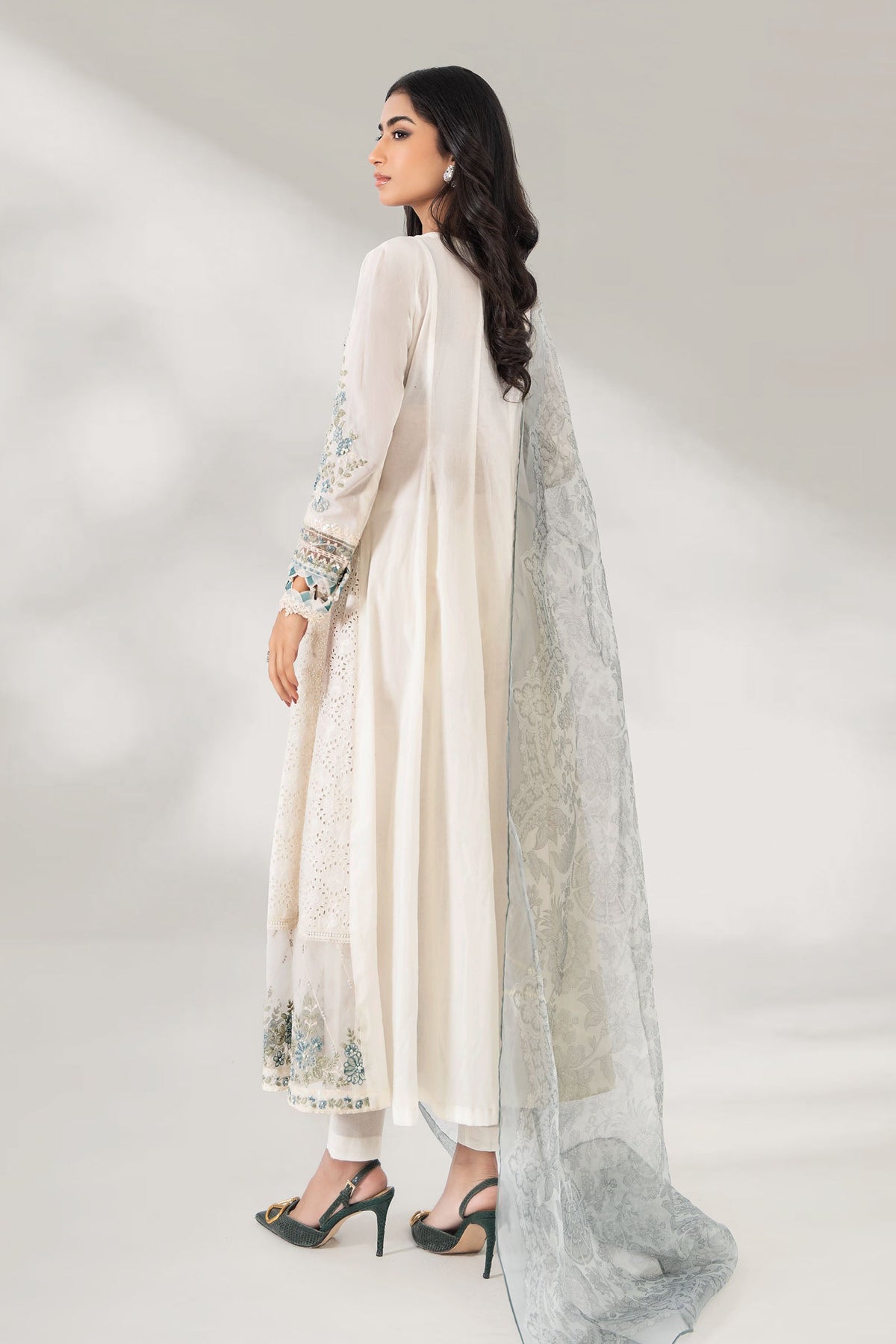 3 Piece Embroidered Net Suit