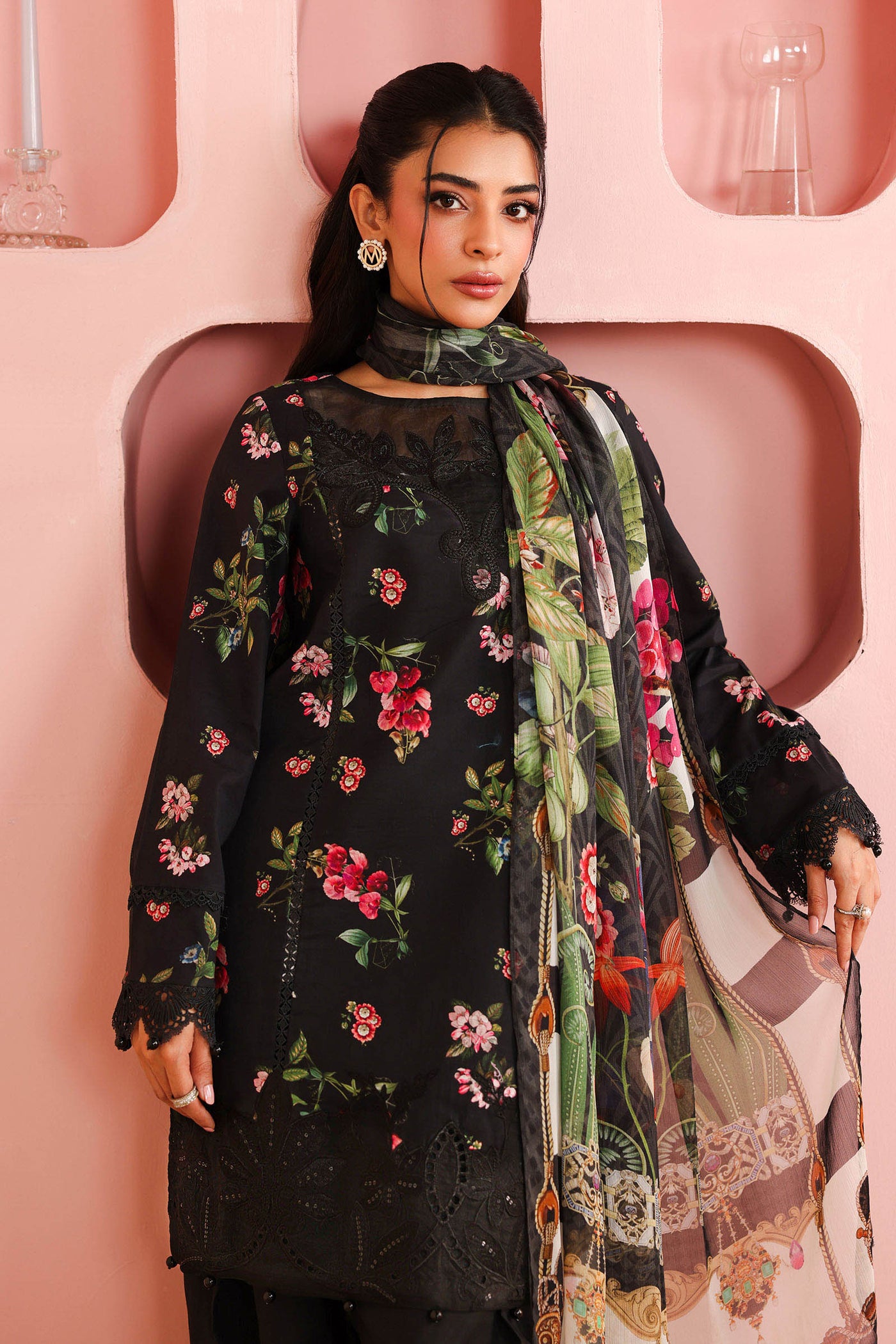 3 Piece Embroidered Cotton Suit