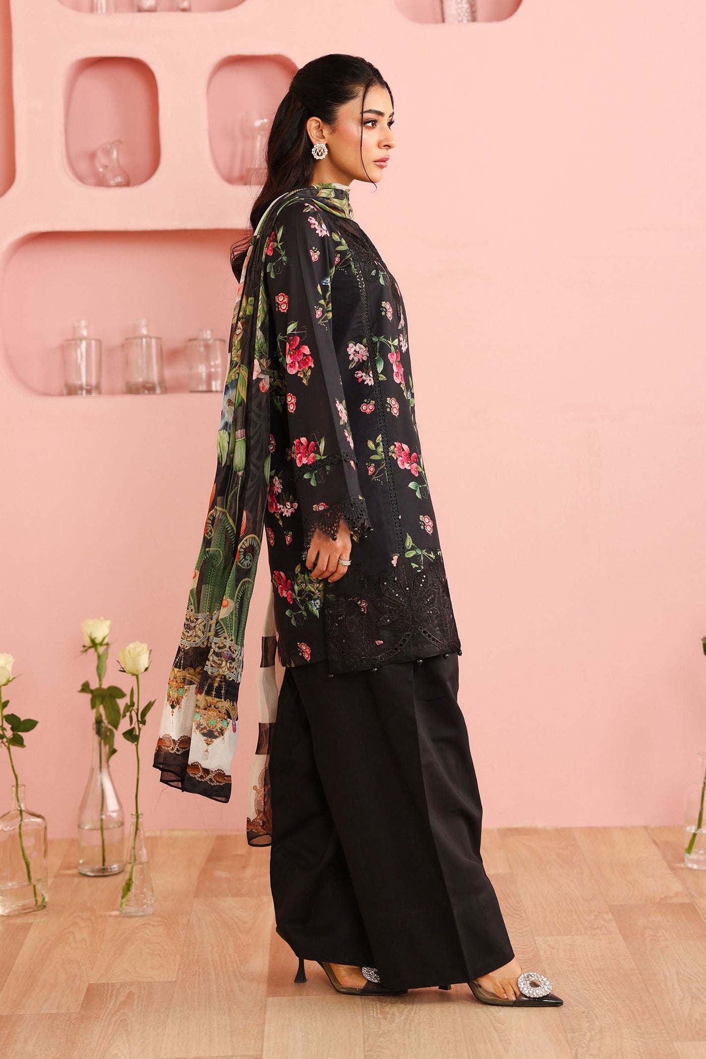 3 Piece Embroidered Cotton Suit