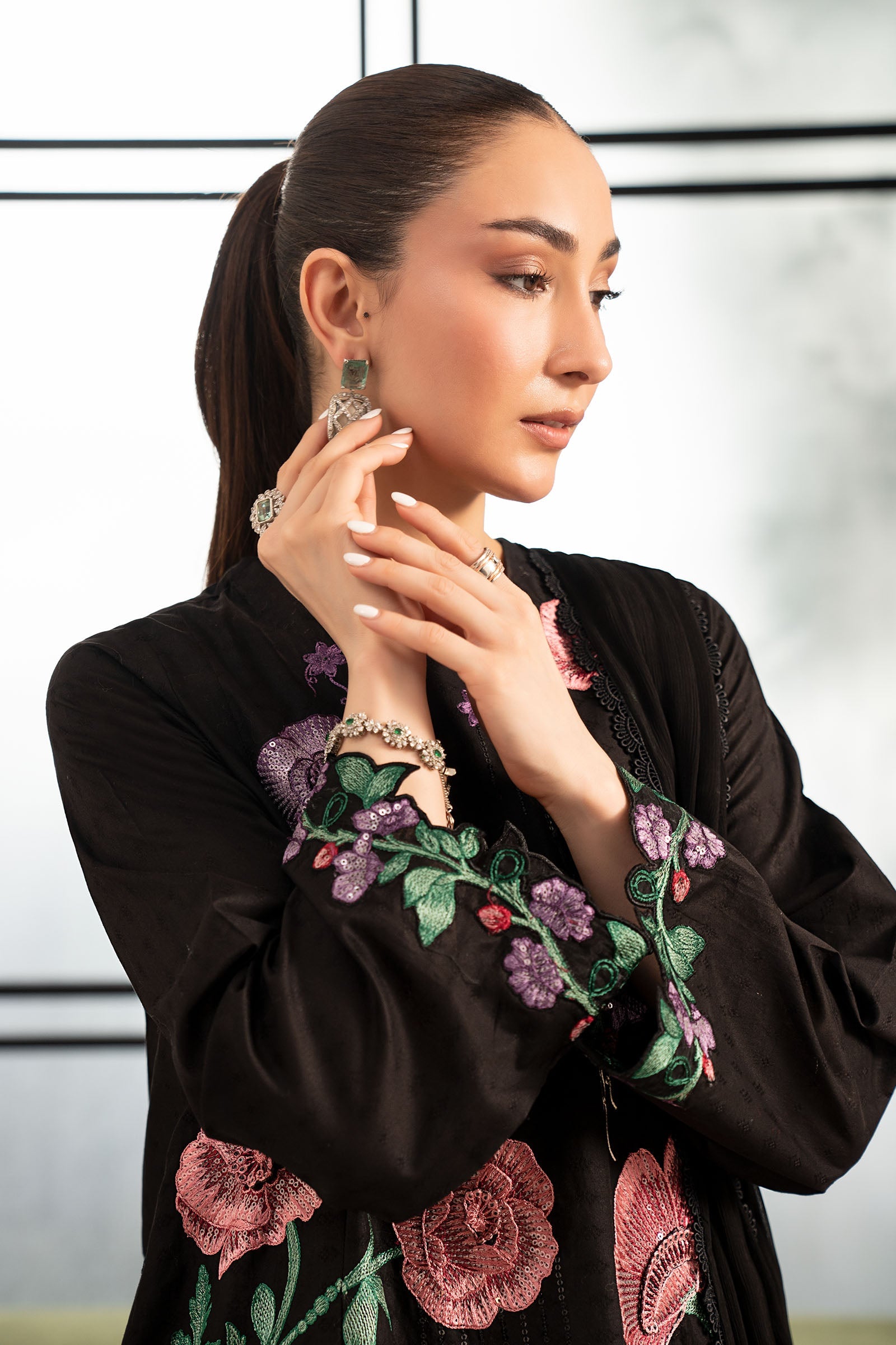 3 Piece Embroidered Dobby Lawn Suit