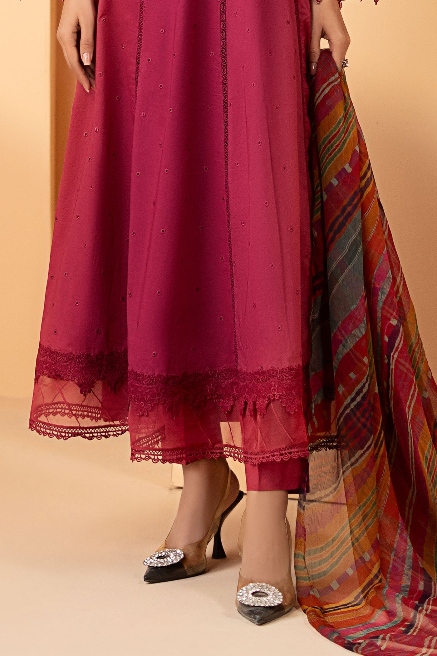 3 Piece Embroidered Dobby Lawn Suit