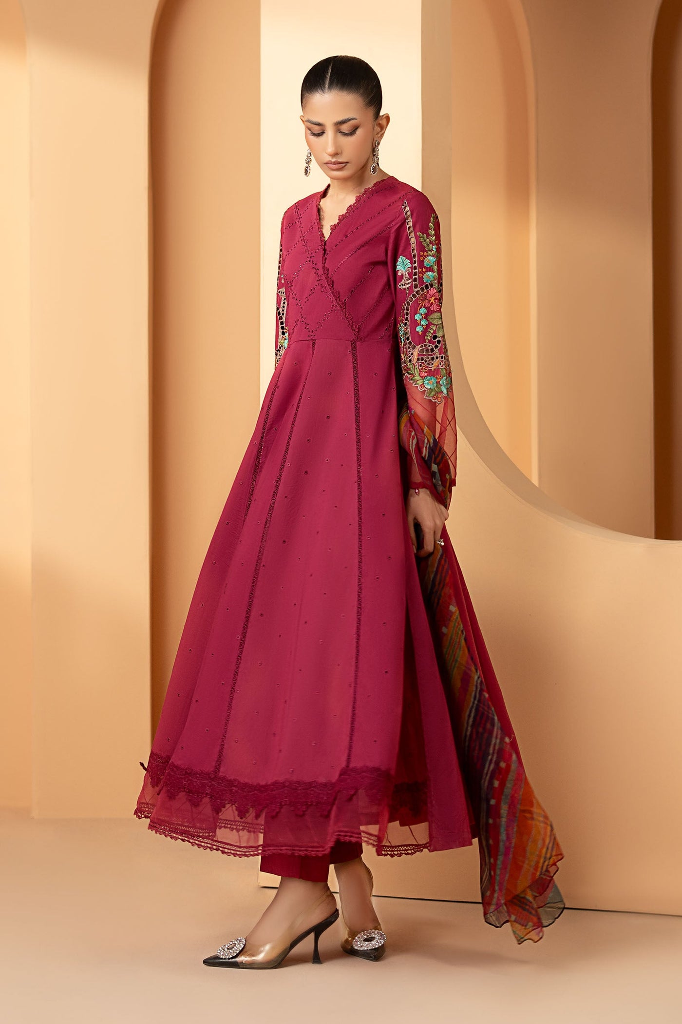 3 Piece Embroidered Dobby Lawn Suit