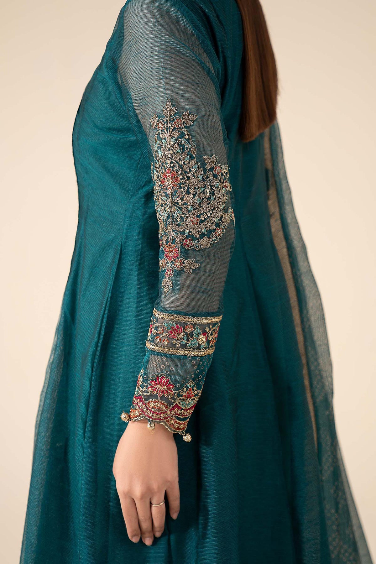 3 Piece Embroidered Cotton Net Suit
