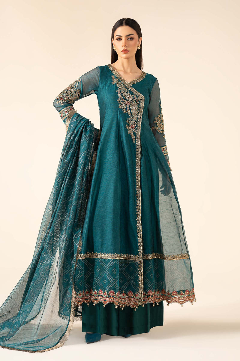 3 Piece Embroidered Cotton Net Suit