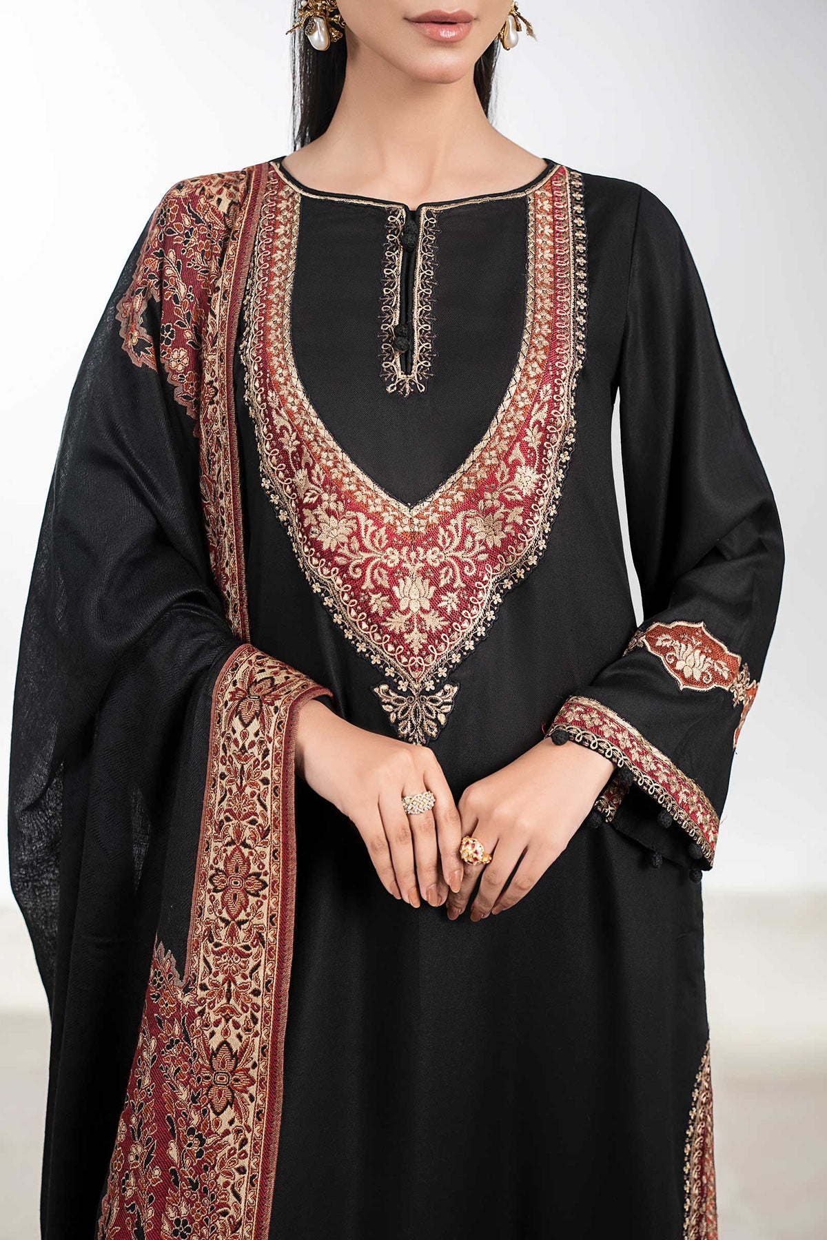 3 Piece Embroidered Marina Twill  Suit