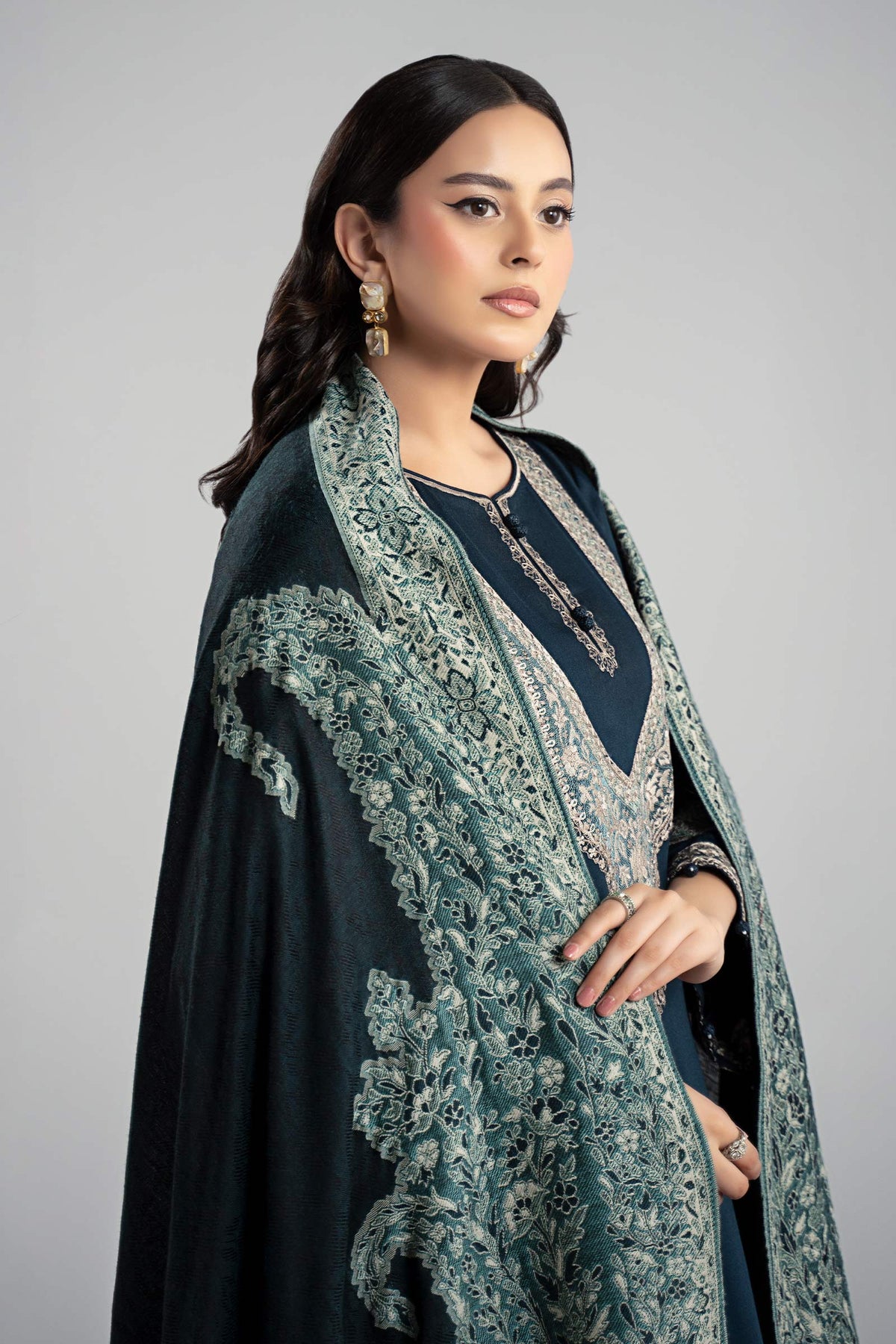 3 Piece Embroidered Marina Twill  Suit