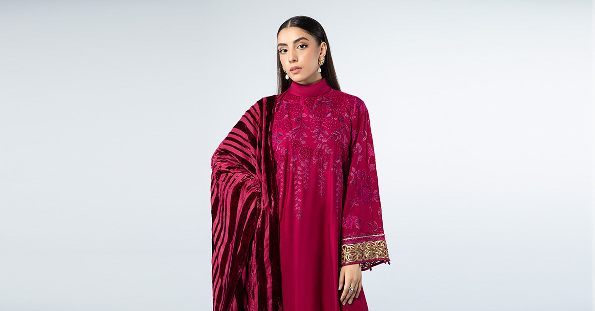 3 Piece Embroidered Linen Suit