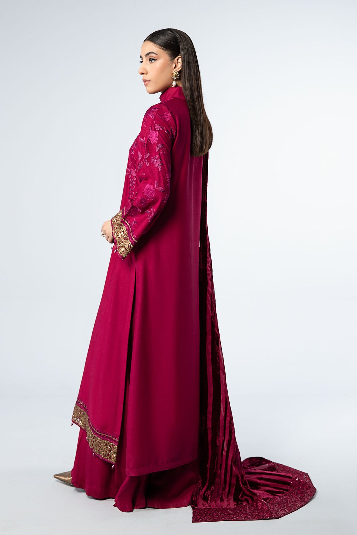 3 Piece Embroidered Linen Suit