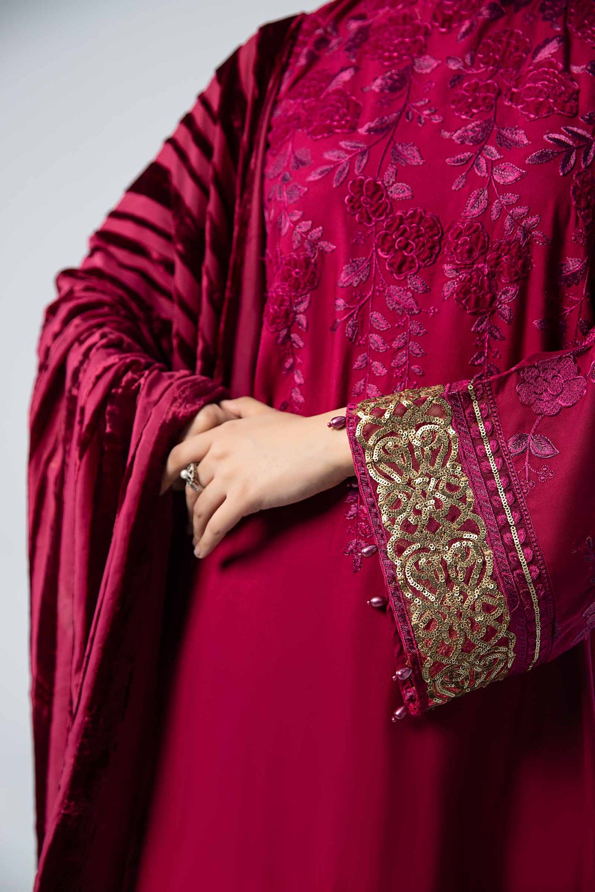 3 Piece Embroidered Linen Suit